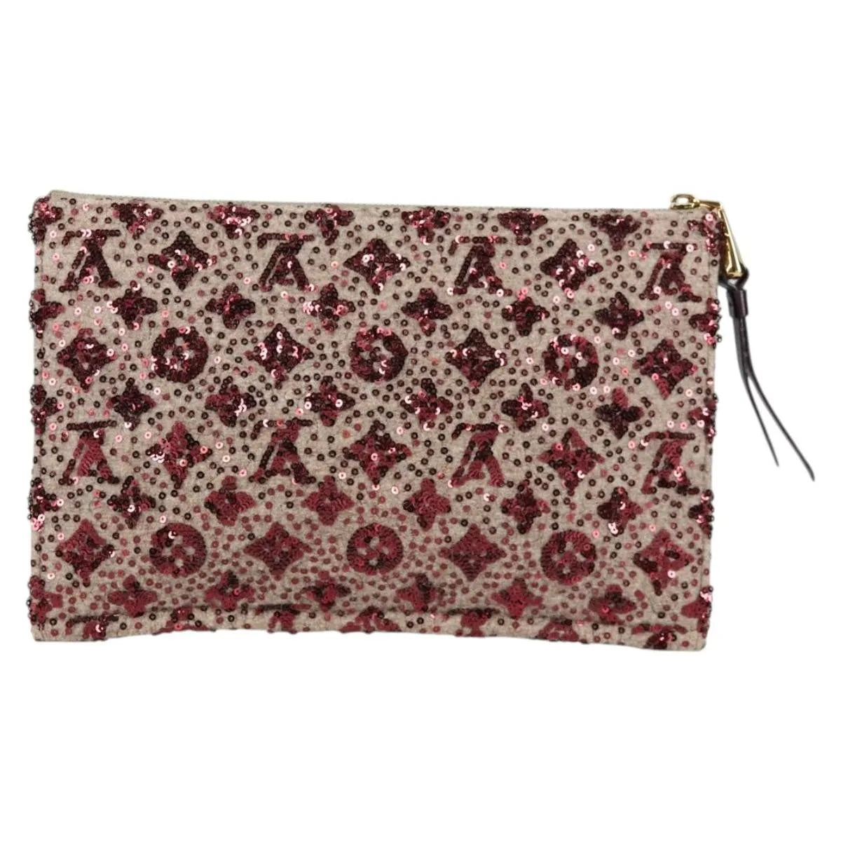 Louis Vuitton Pochette Felt And Sequin Burgundy Canvas Clutche & Pouche Bag (Pre-Owned)