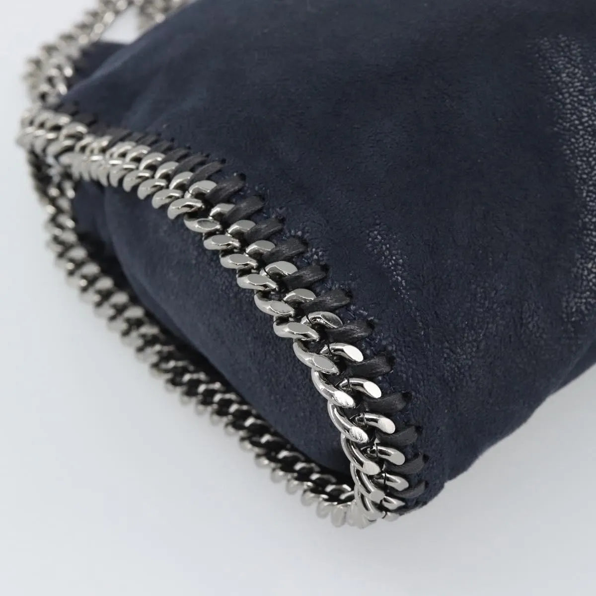Stella Mccartney Falabella Fold Over Faux Leather Navy Polyester Shoulder Bag Bag (Pre-Owned)