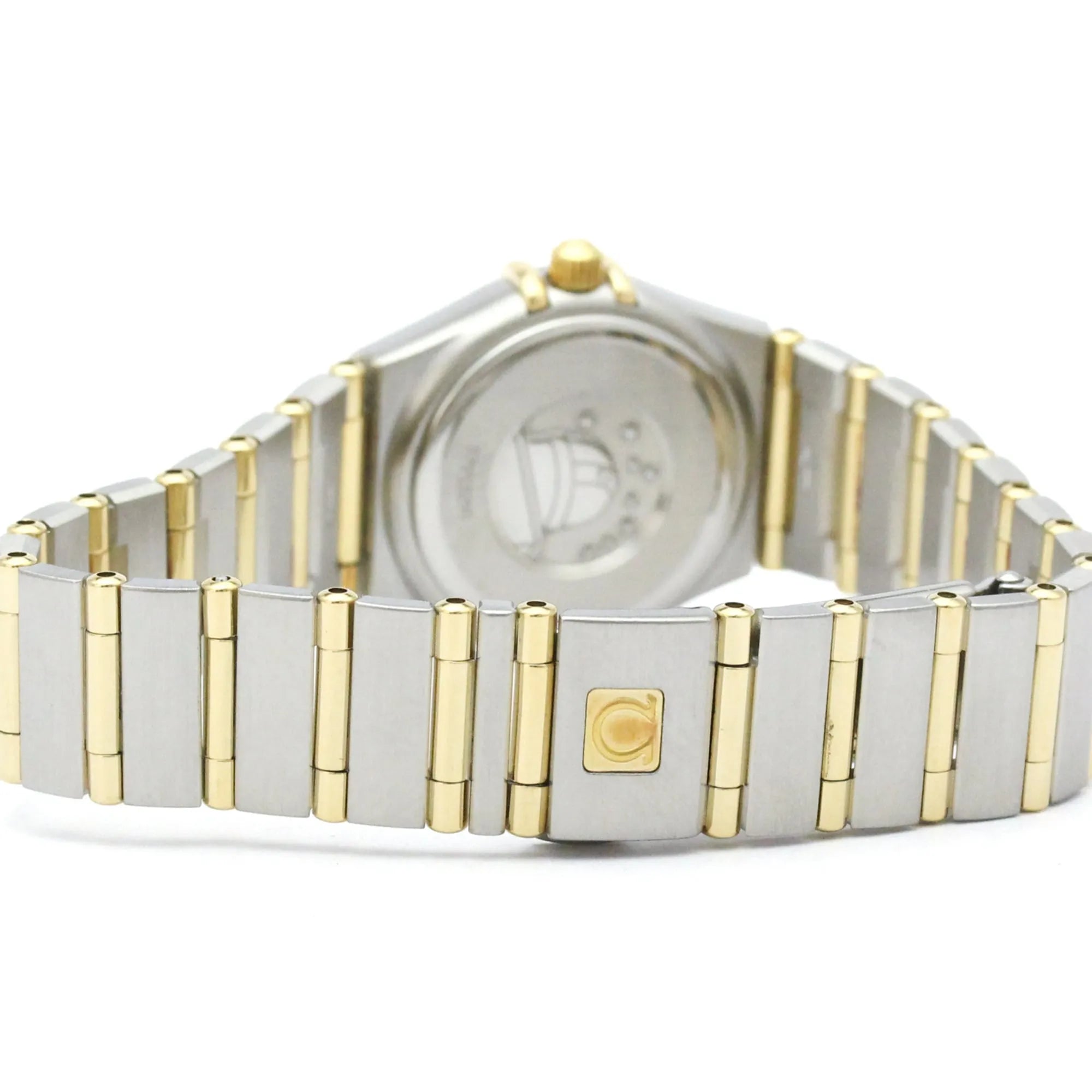 Omega Constellation Quartz Stainless Steel And Yellow Gold With Diamond Bezel And Markers And Mother Of Pearl Watch (Pre-Owned)