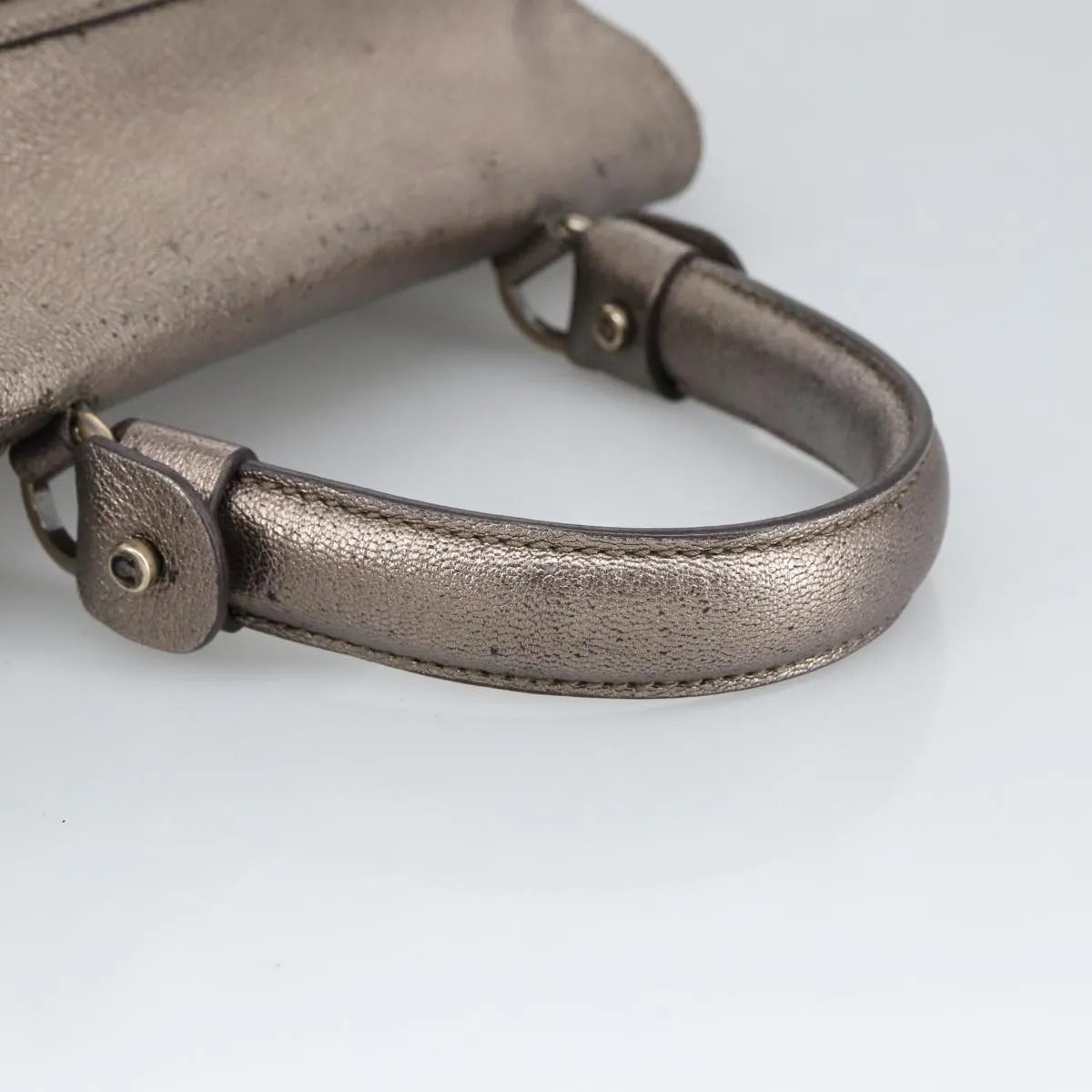 Salvatore Ferragamo Sofia Satchel Leather Silver Leather Handbag (Pre-Owned)
