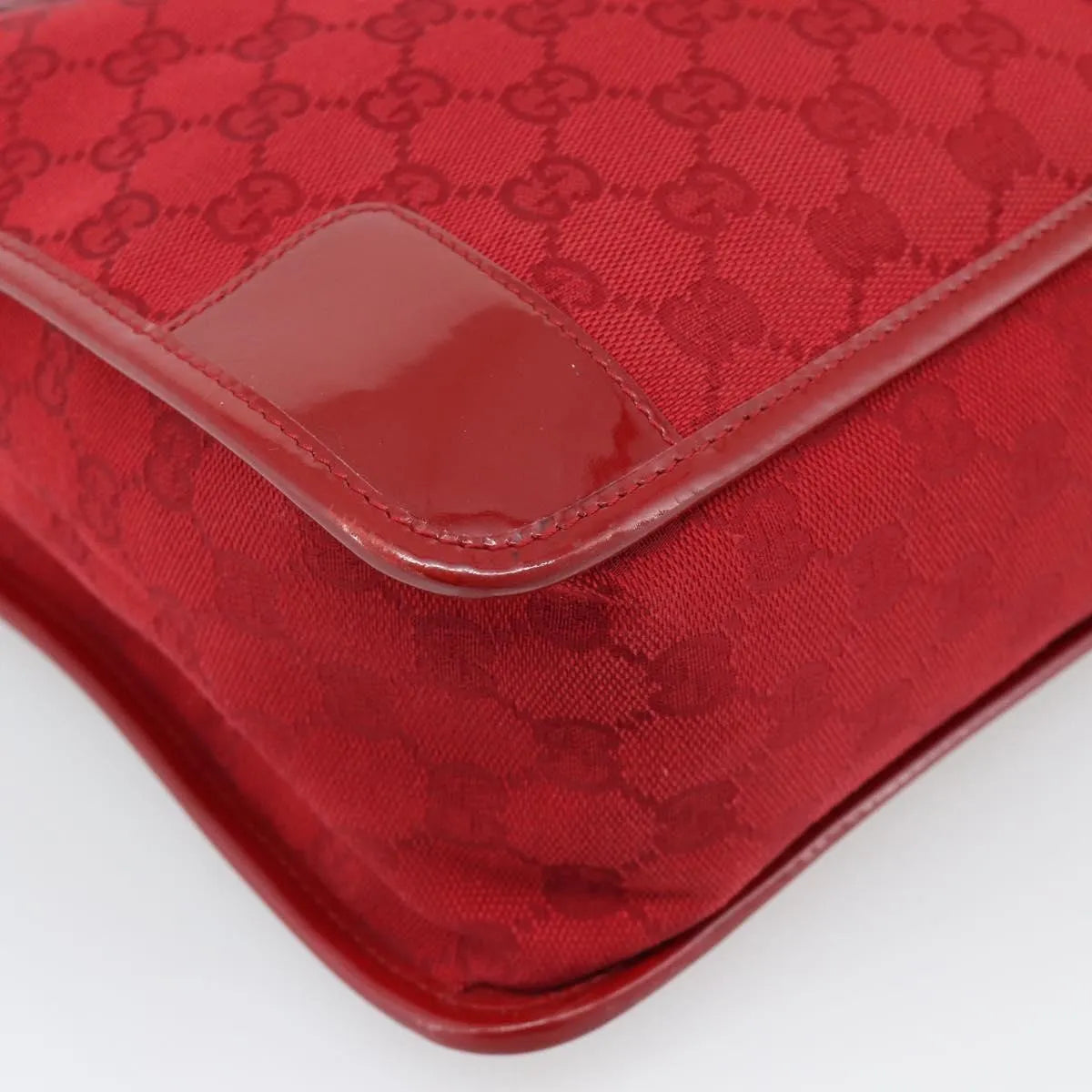 Gucci Structured Top Handle Open Tote Gg Canvas And Leather Red Canvas Handbag (Pre-Owned)