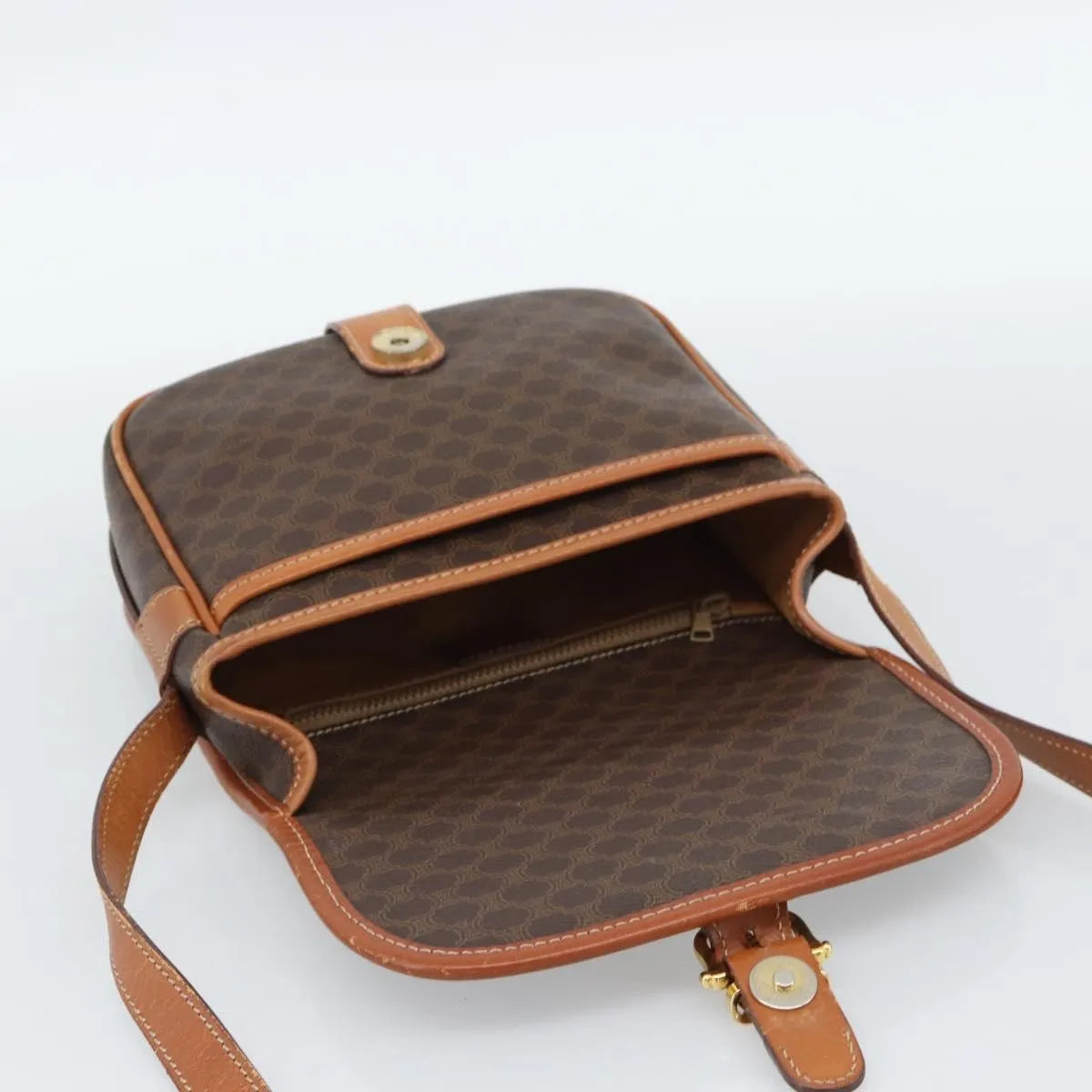 Celine Vintage Macadam Canvas Brown Canvas Shoulder Bag Bag (Pre-Owned)