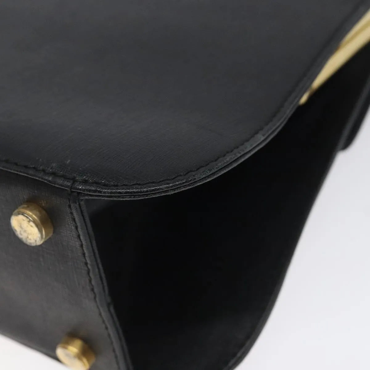 Salvatore Ferragamo Convertible Top Handle Leather Black Leather Handbag (Pre-Owned)