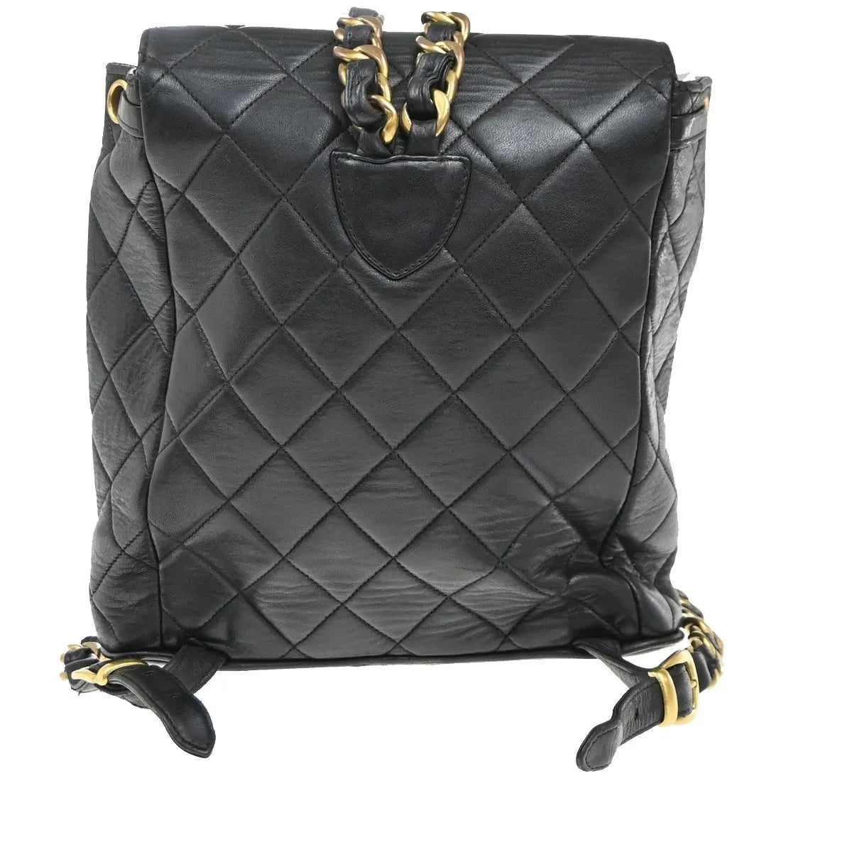 Chanel Duma Drawstring Quilted Leather Black Leather Backpack Bag (Pre-Owned)