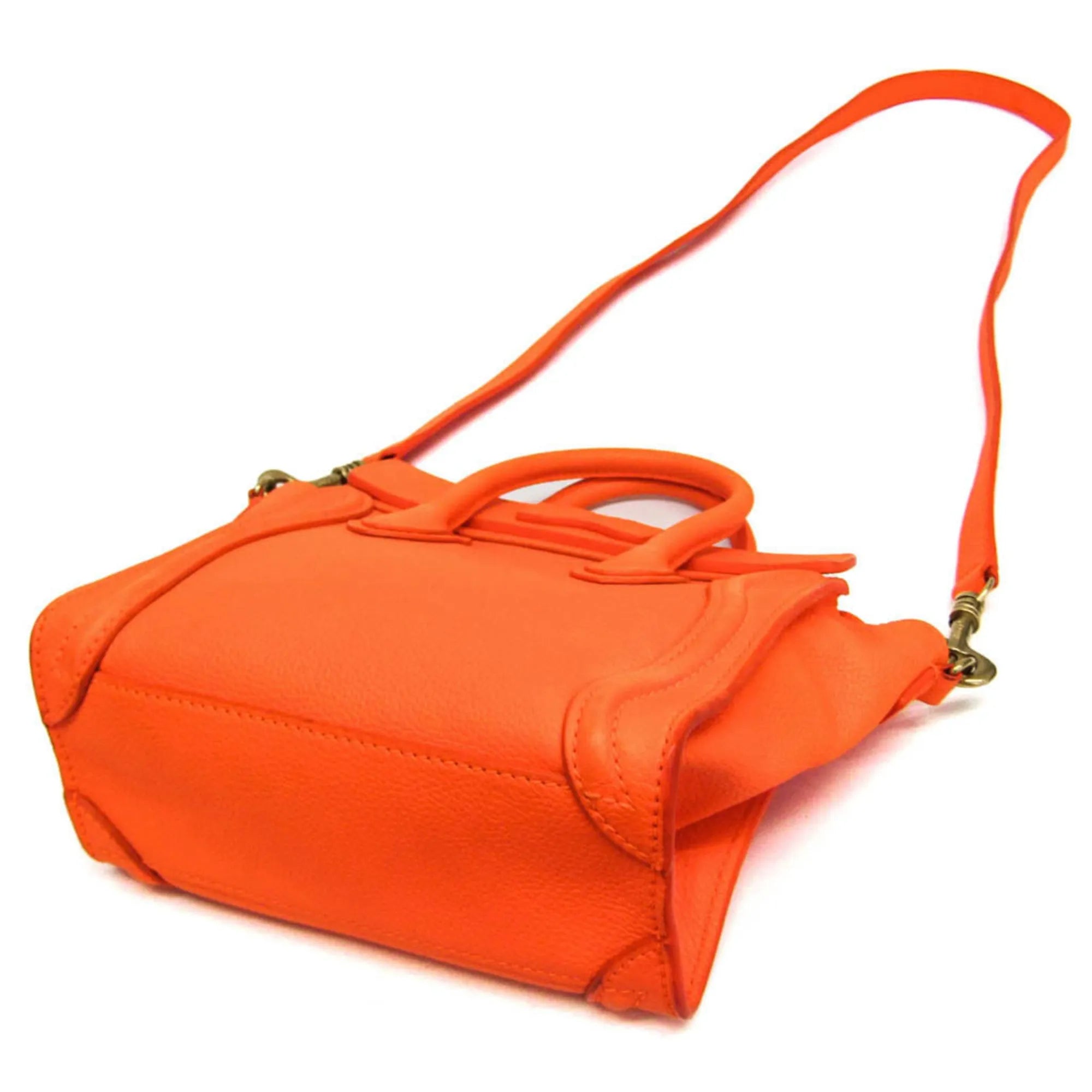 Celine Multicolor Luggage Leather Orange Leather Handbag (Pre-Owned)