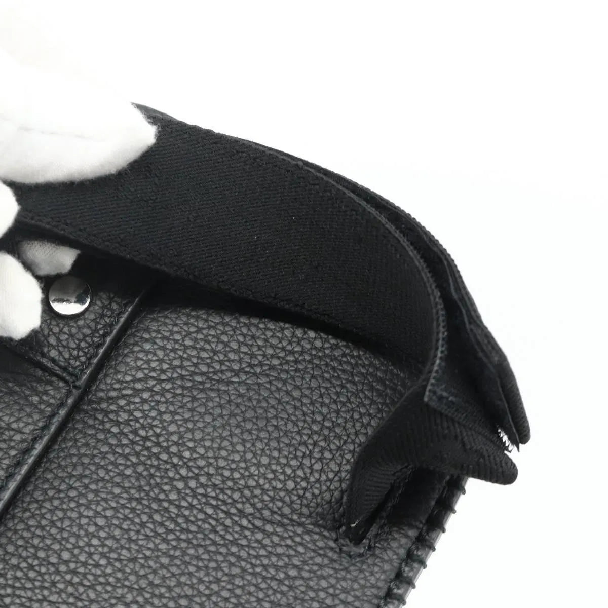 Christian Dior Saddle Pouch Belt Leather Black Leather Clutche & Pouche Bag (Pre-Owned)
