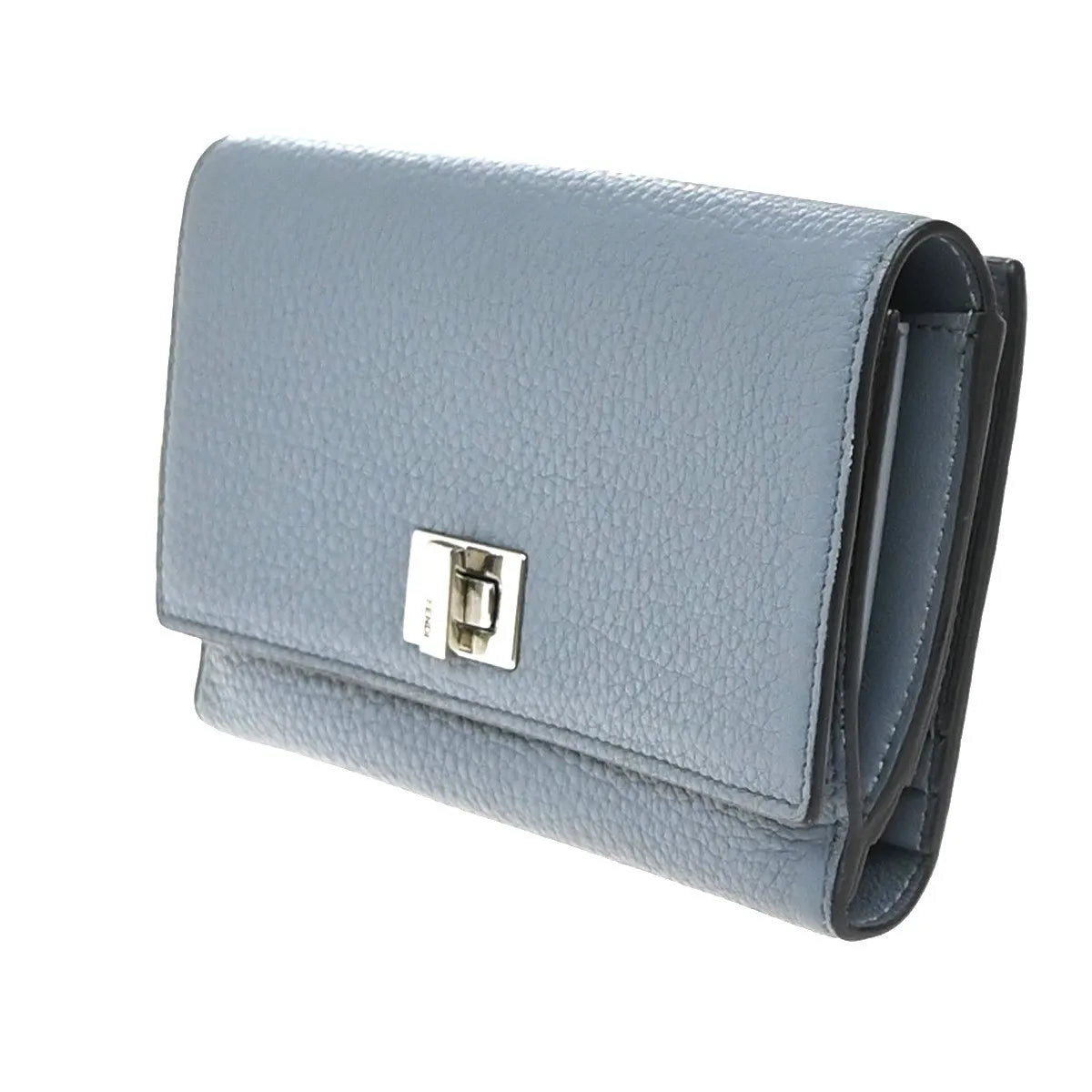 Fendi Peekaboo Leather Blue Leather Wallets Accessory (Pre-Owned)