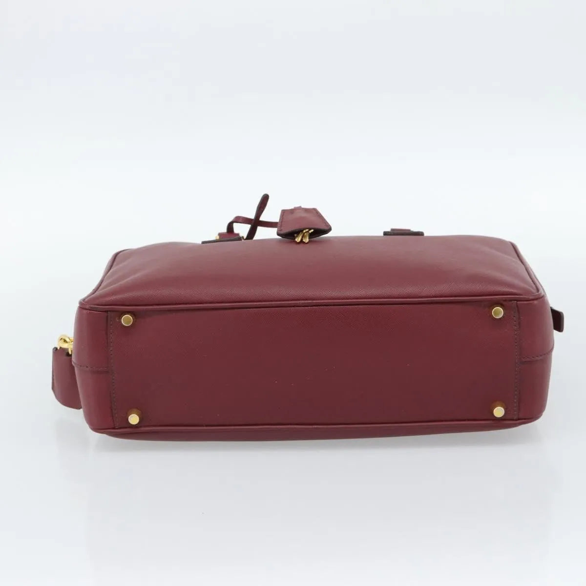 Prada Bauletto Saffiano Leather Red Leather Handbag (Pre-Owned)