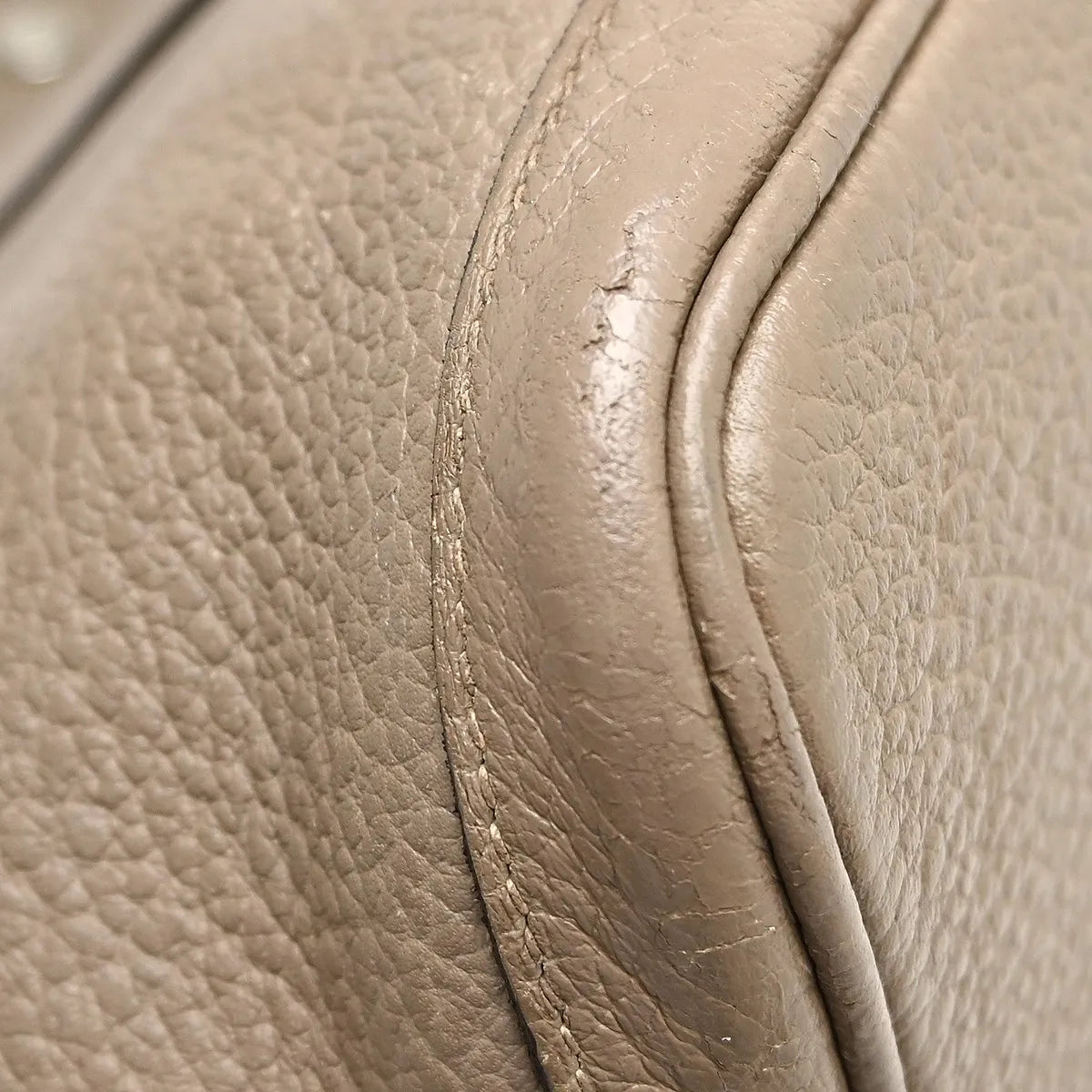 Hermes Quadrige Garden Party Tote Leather Beige Leather Handbag (Pre-Owned)