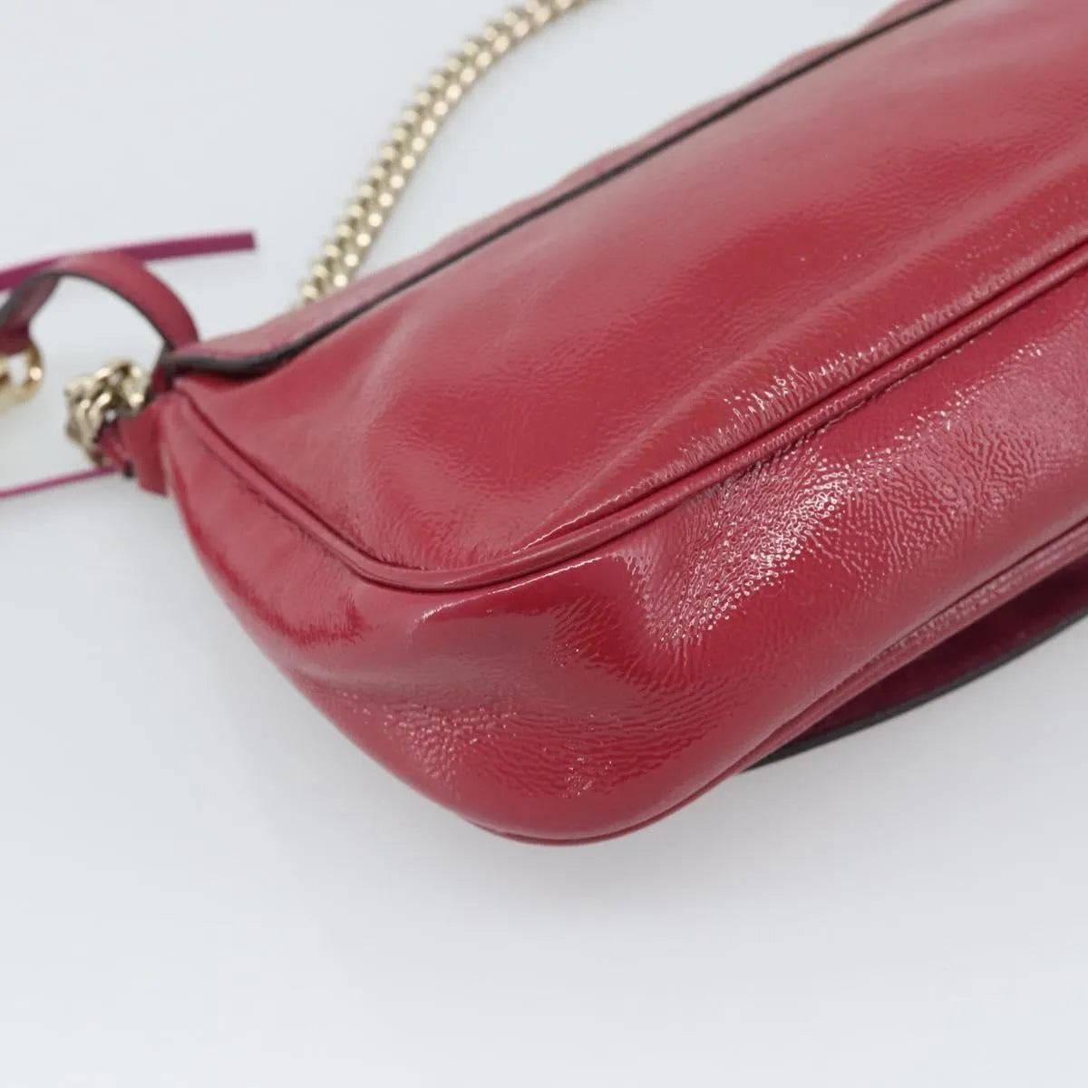 Gucci Soho Chain Patent Pink Patent_Leather Shoulder Bag Bag (Pre-Owned)