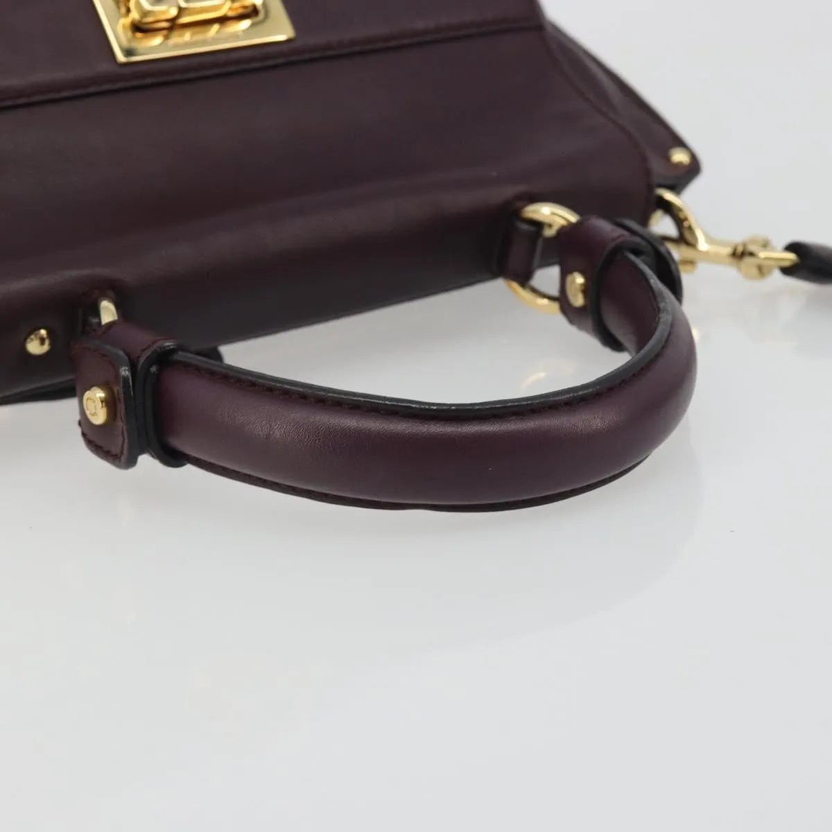 Salvatore Ferragamo Sofia Satchel Smooth Leather Purple Leather Handbag (Pre-Owned)
