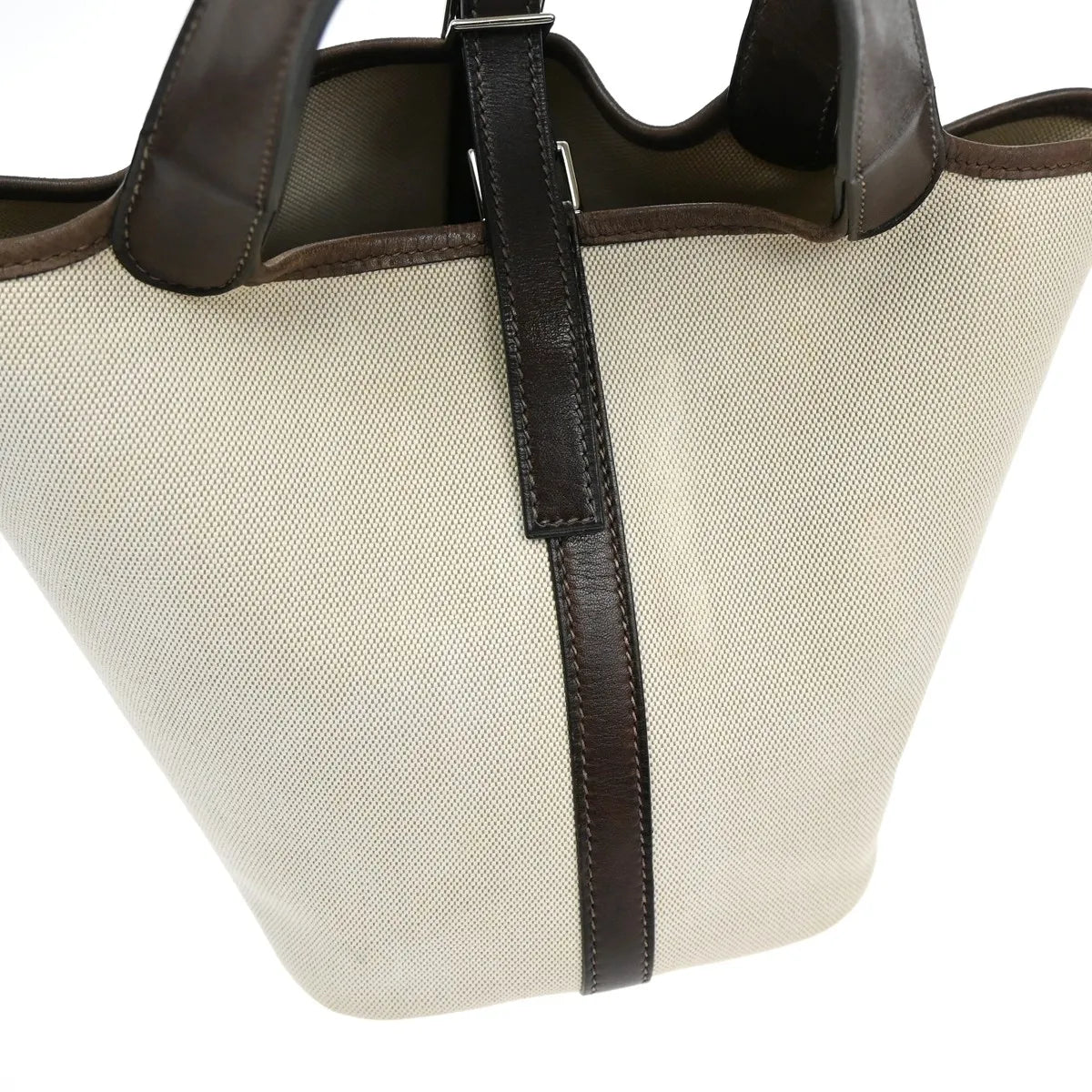 Hermes Picotin Toile And Leather Beige Canvas Bag (Pre-Owned)