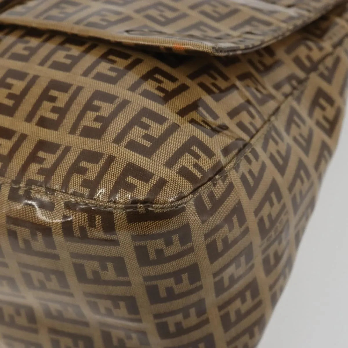Fendi Forever Big Mama Patent Beige Patent_Leather Shoulder Bag Bag (Pre-Owned)