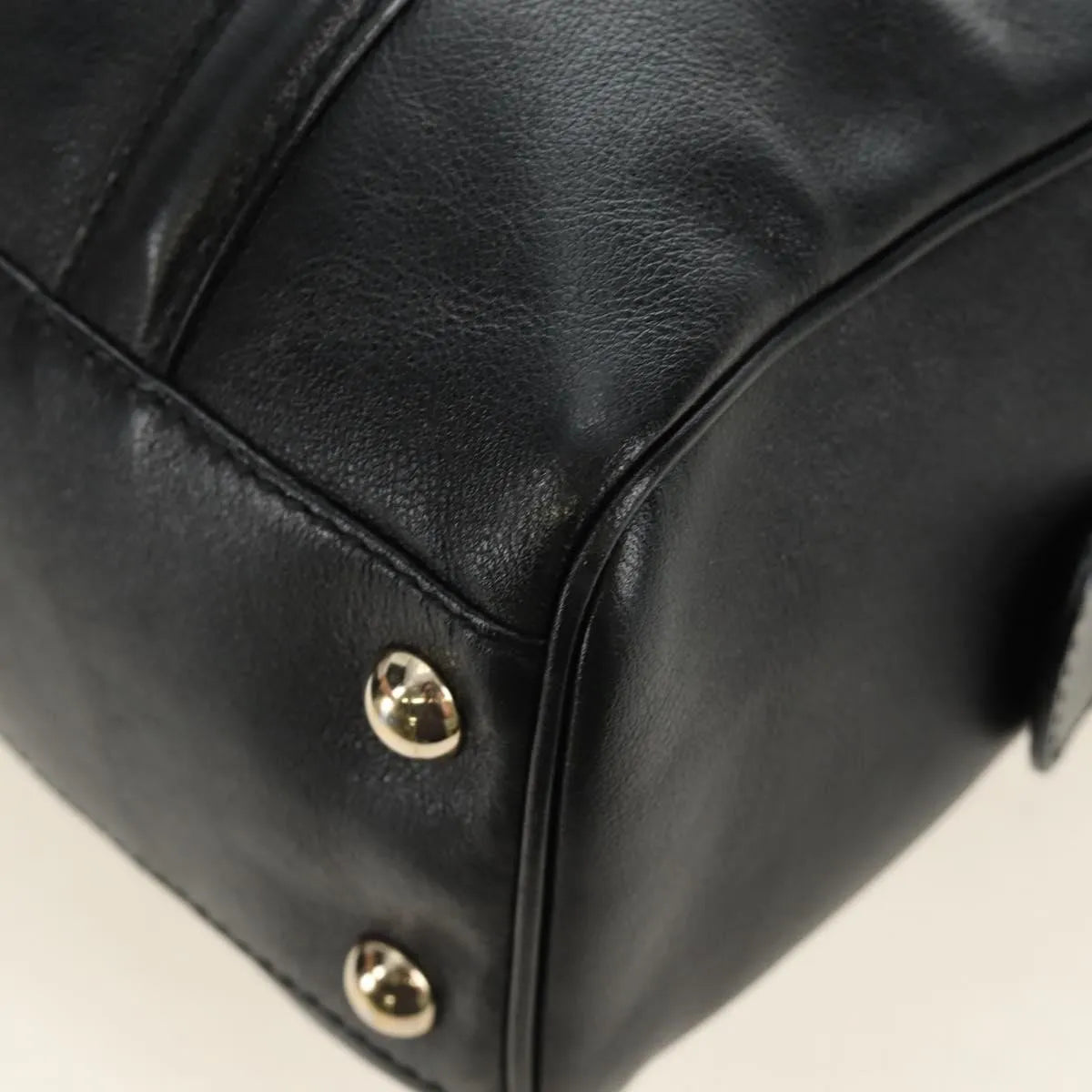 Gucci Britt Boston Duffle Leather Black Leather Handbag (Pre-Owned)
