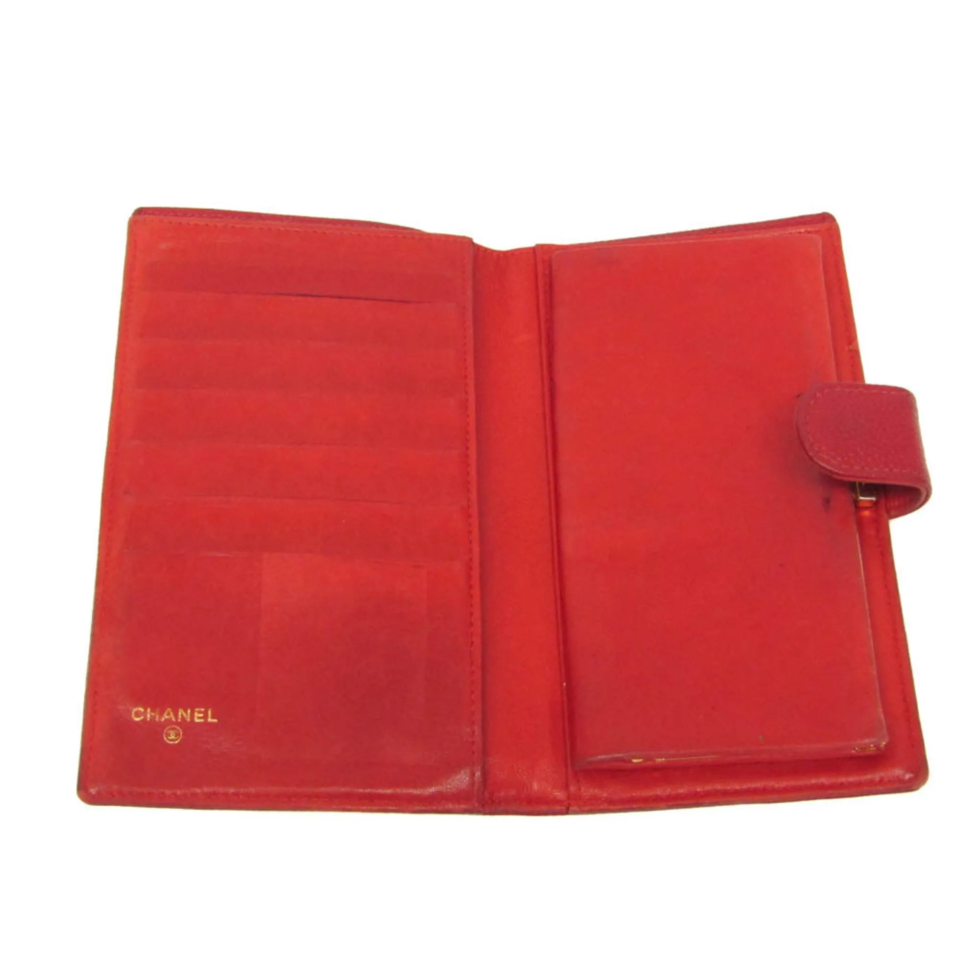 Chanel Timeless Cc French Calfskin Red Leather Wallets Accessory (Pre-Owned)