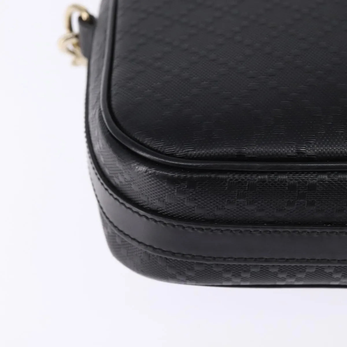 Gucci Bright Convertible Diamante Leather Black Leather Briefcase Bag (Pre-Owned)