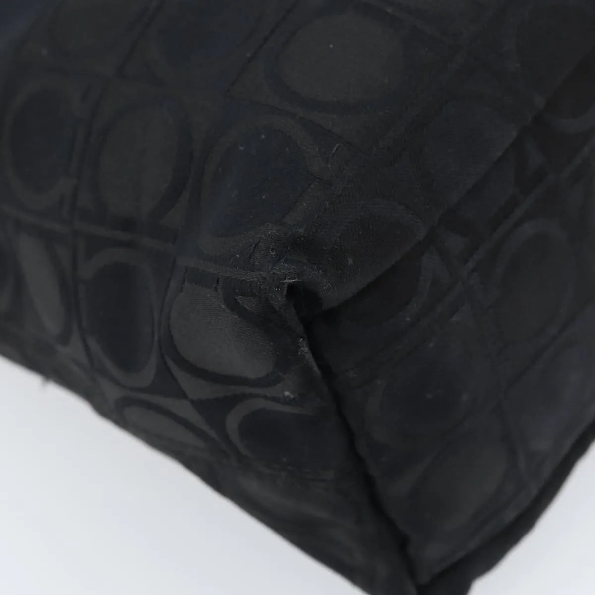 Salvatore Ferragamo Gancini Tote Gancini Canvas Black Nylon Tote Bag Bag (Pre-Owned)