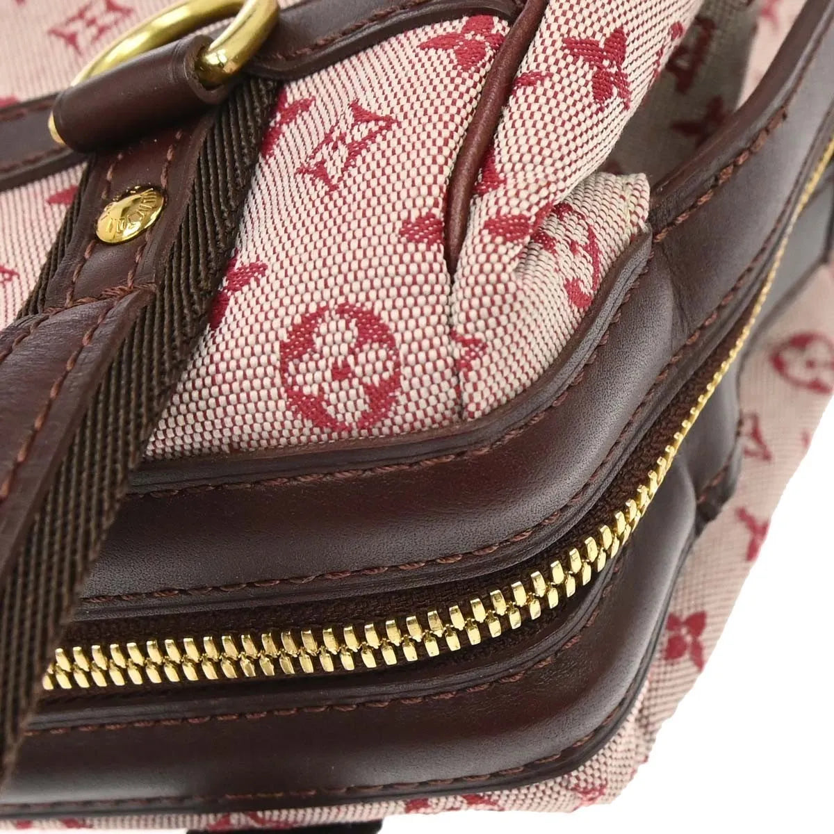 Louis Vuitton Joséphine Mini Lin Burgundy Canvas Handbag (Pre-Owned)