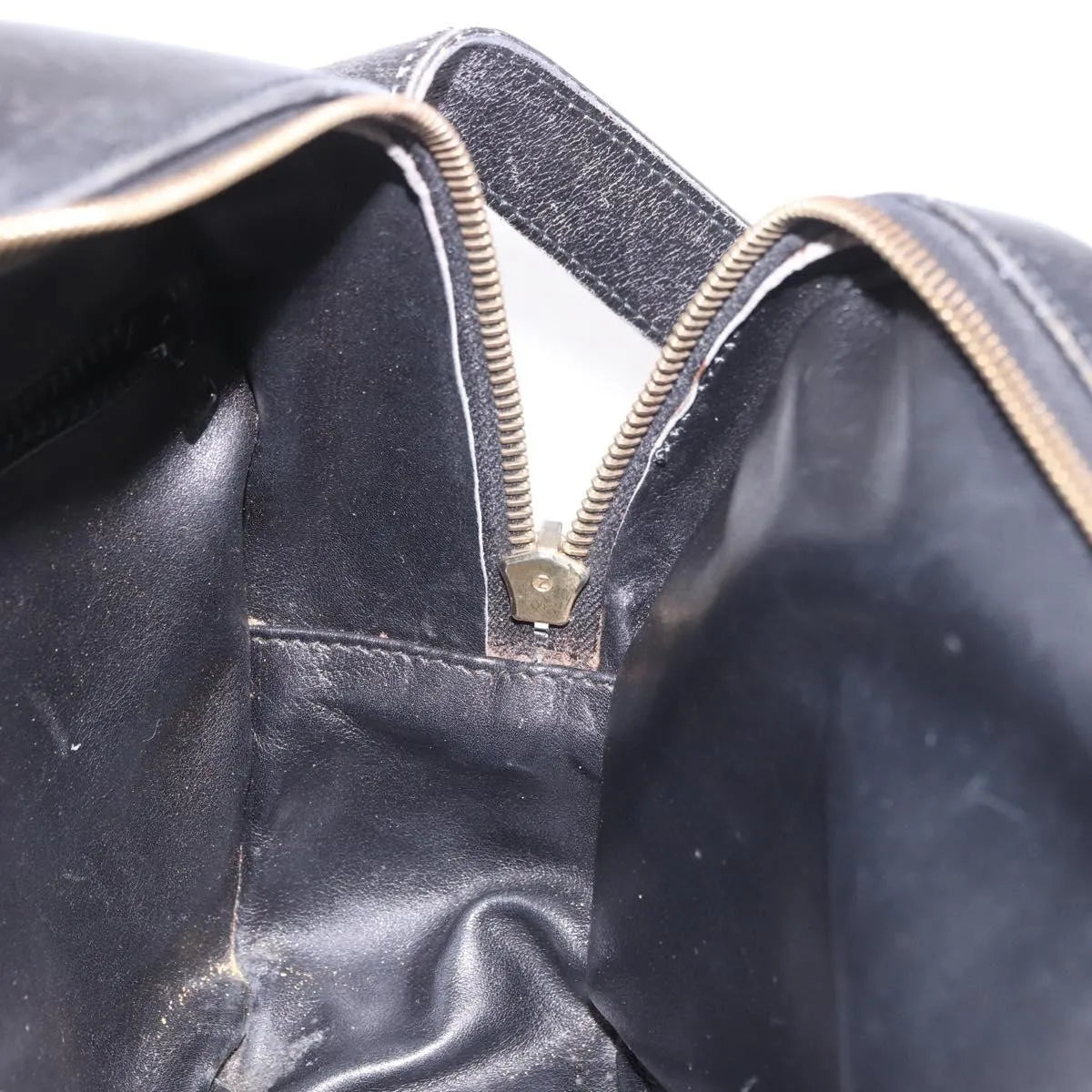 Celine Vintage Circle Logo Leather Black Leather Shoulder Bag Bag (Pre-Owned)