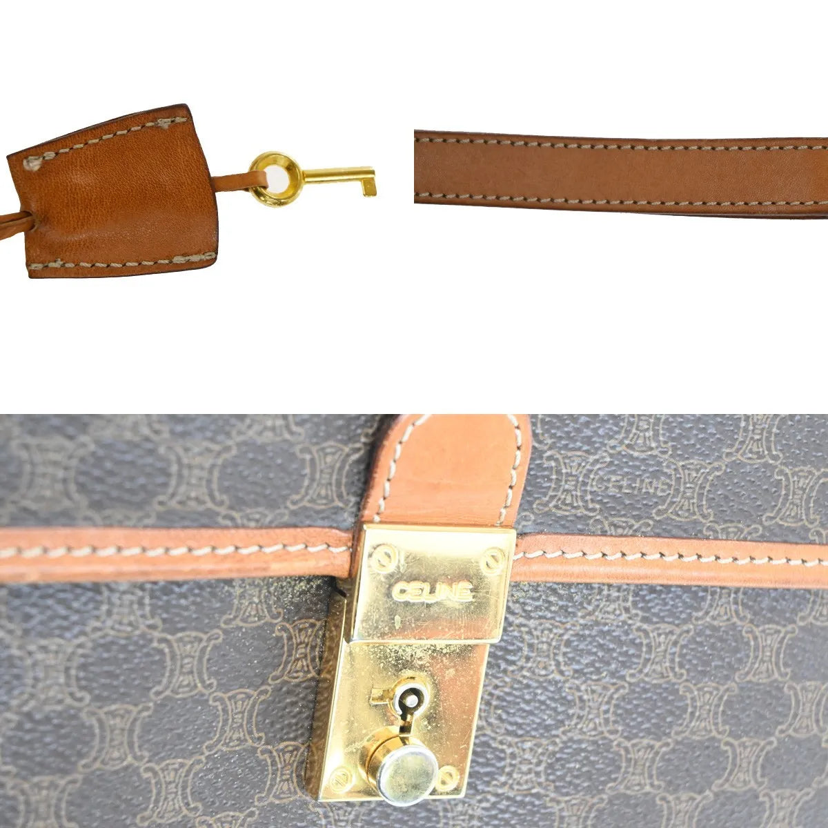 Celine Macadam Pochette Canvas And Leather Brown Canvas Clutche & Pouche Bag (Pre-Owned)