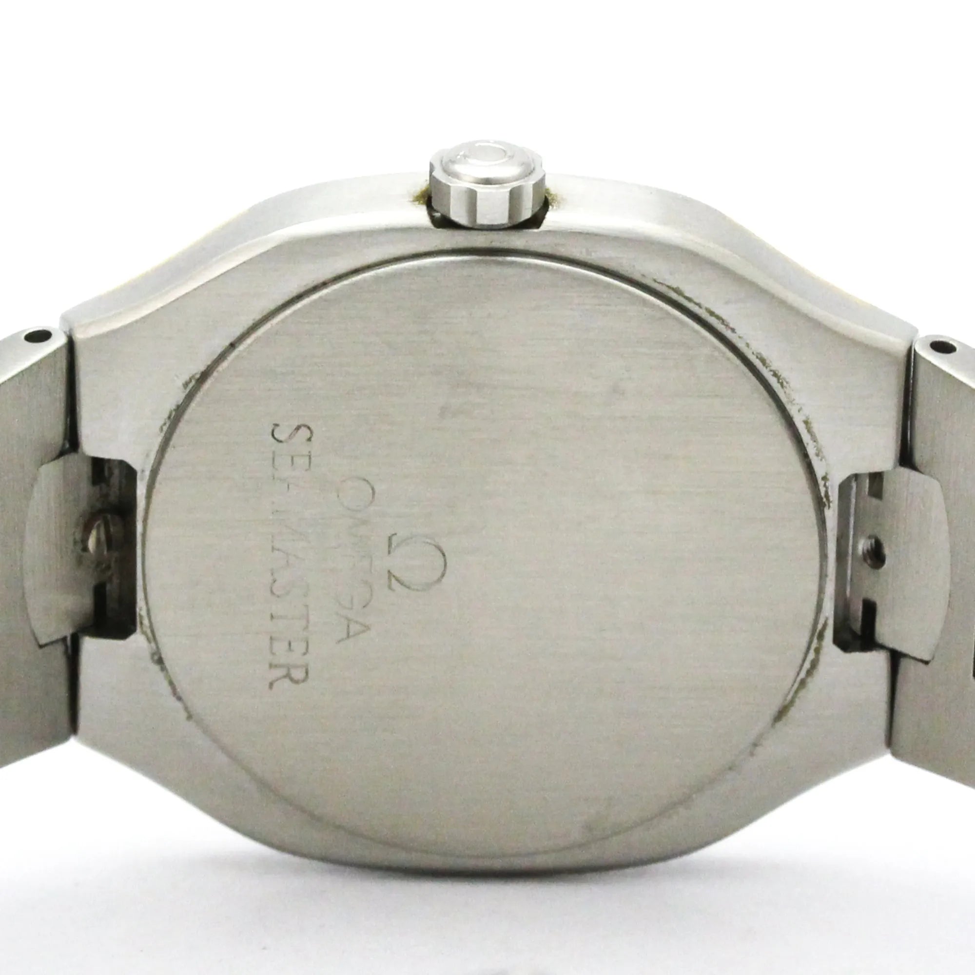 Omega Seamaster Polaris Day-Date Quartz Stainless Steel With Plated Metal Watch (Pre-Owned)