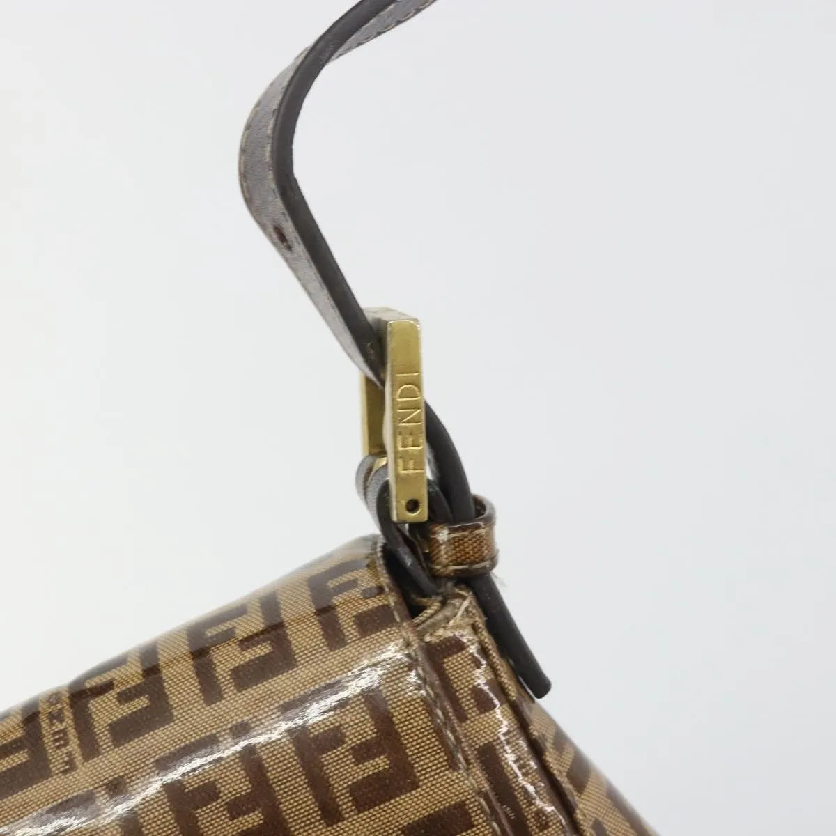 Fendi Forever Big Mama Patent Beige Patent_Leather Shoulder Bag Bag (Pre-Owned)