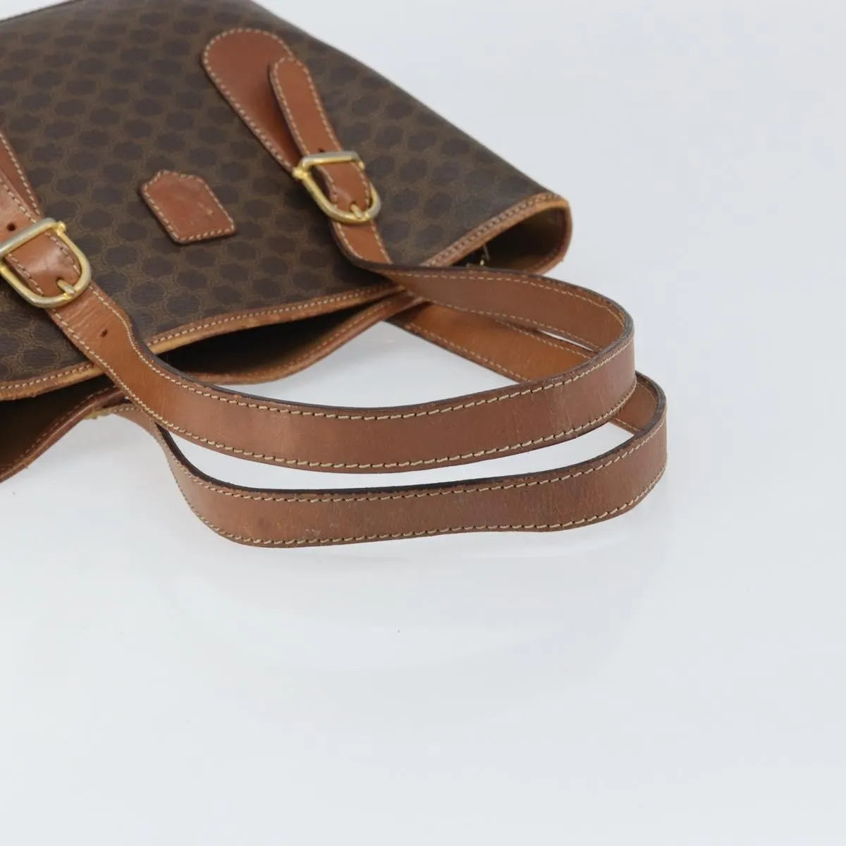 Celine Vintage Macadam Canvas Brown Canvas Shoulder Bag Bag (Pre-Owned)
