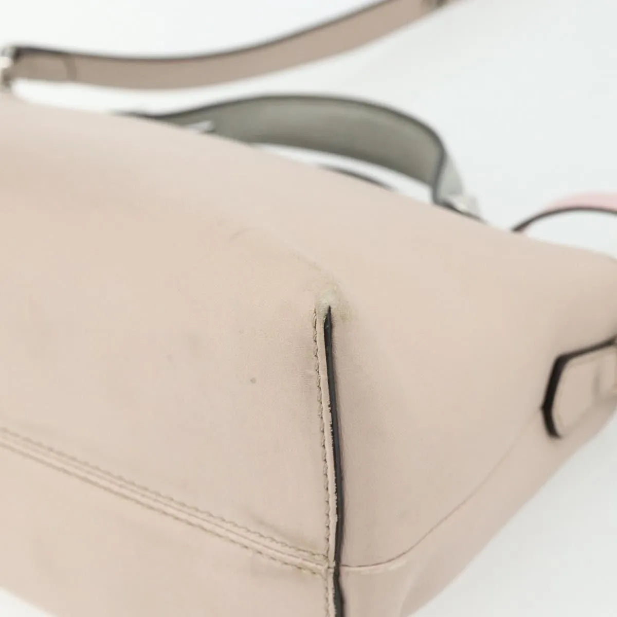 Fendi By The Way Satchel Leather Beige Leather Handbag (Pre-Owned)