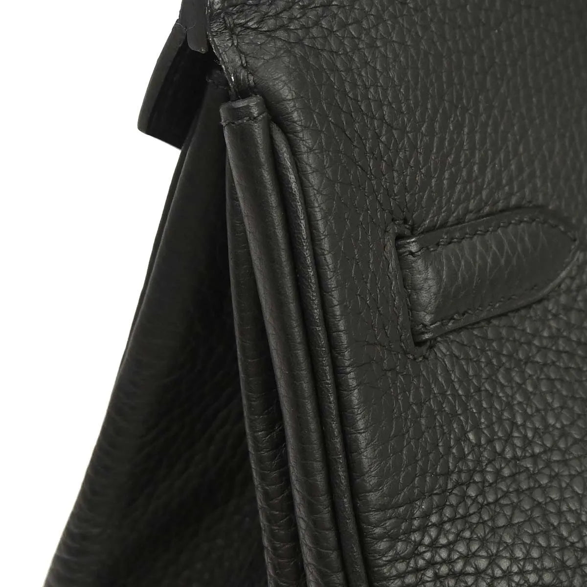 Hermes Birkin Handbag Taurillon Clemence Black Leather Handbag (Pre-Owned)
