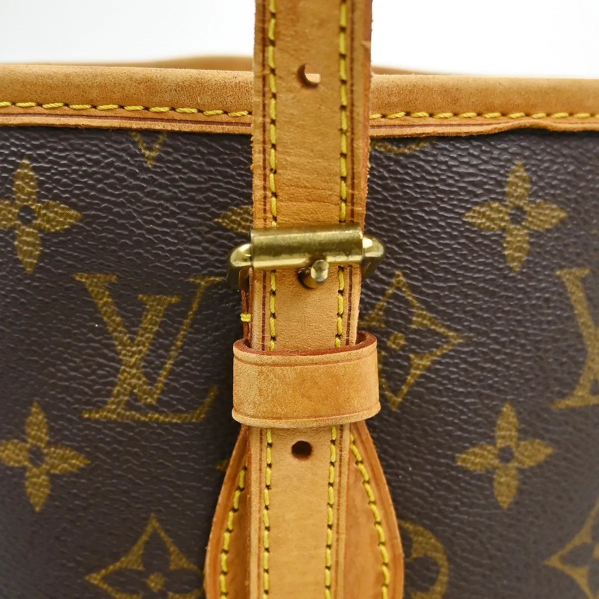 Louis Vuitton Petit Bucket Bag Monogram Canvas Brown Canvas Tote Bag Bag (Pre-Owned)