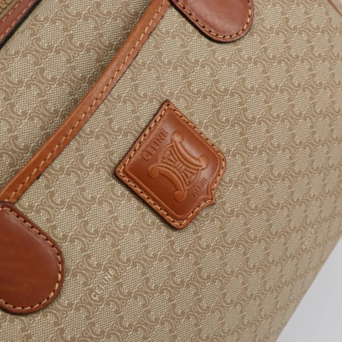 Celine Vintage Macadam Canvas Beige Canvas Handbag (Pre-Owned)