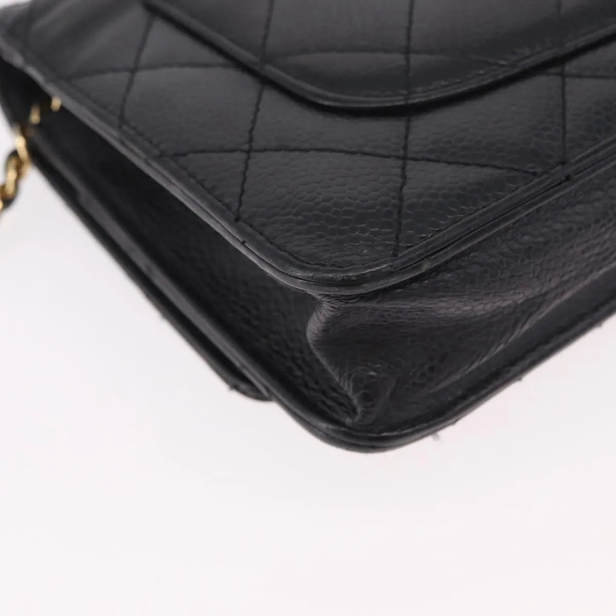 Chanel Chanel Matelassé Cuir Noir Black Leather Black Calfskin Shoulder Bag Bag (Pre-Owned)