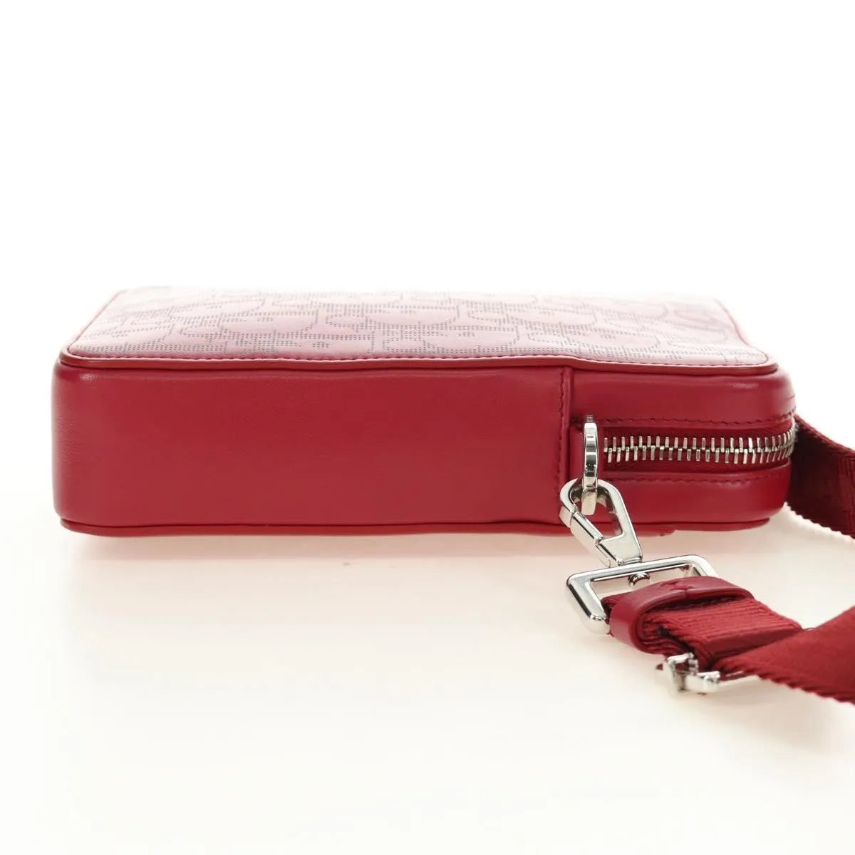 Christian Dior World Tour Zip Messenger Oblique Galaxy Leather Red Canvas Shoulder Bag Bag (Pre-Owned)