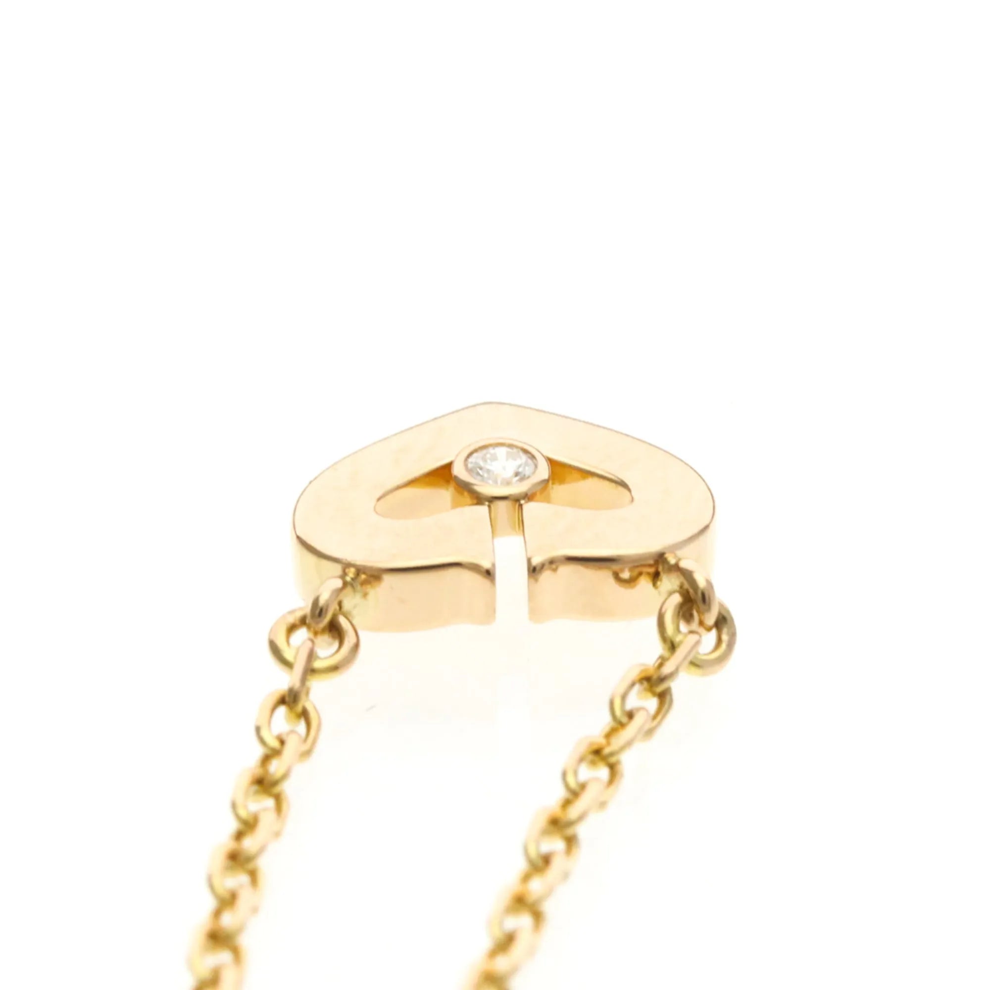 Cartier C Heart De Cartier Pendant 18K Rose Gold With Diamond Gold Pink_Gold Necklace Jewelry (Pre-Owned)