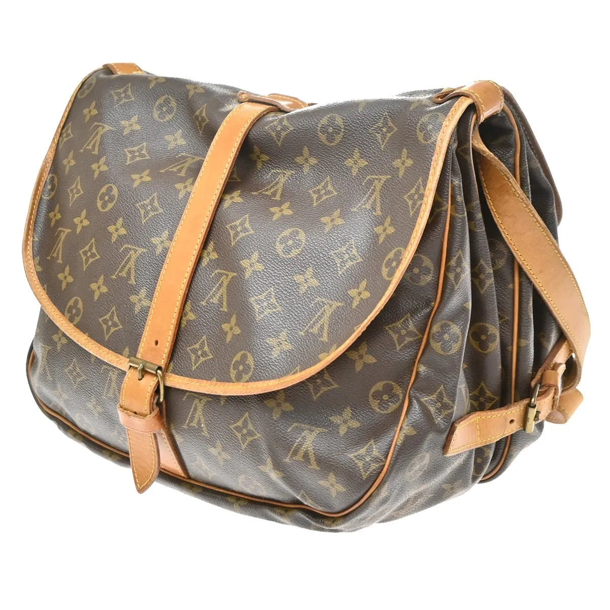 Louis Vuitton Saumur Monogram Canvas Brown Canvas Shoulder Bag Bag (Pre-Owned)