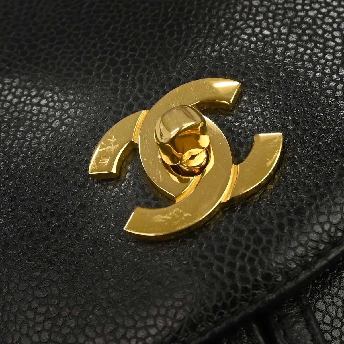 Chanel Vintage Caviar Black Leather Backpack Bag (Pre-Owned)