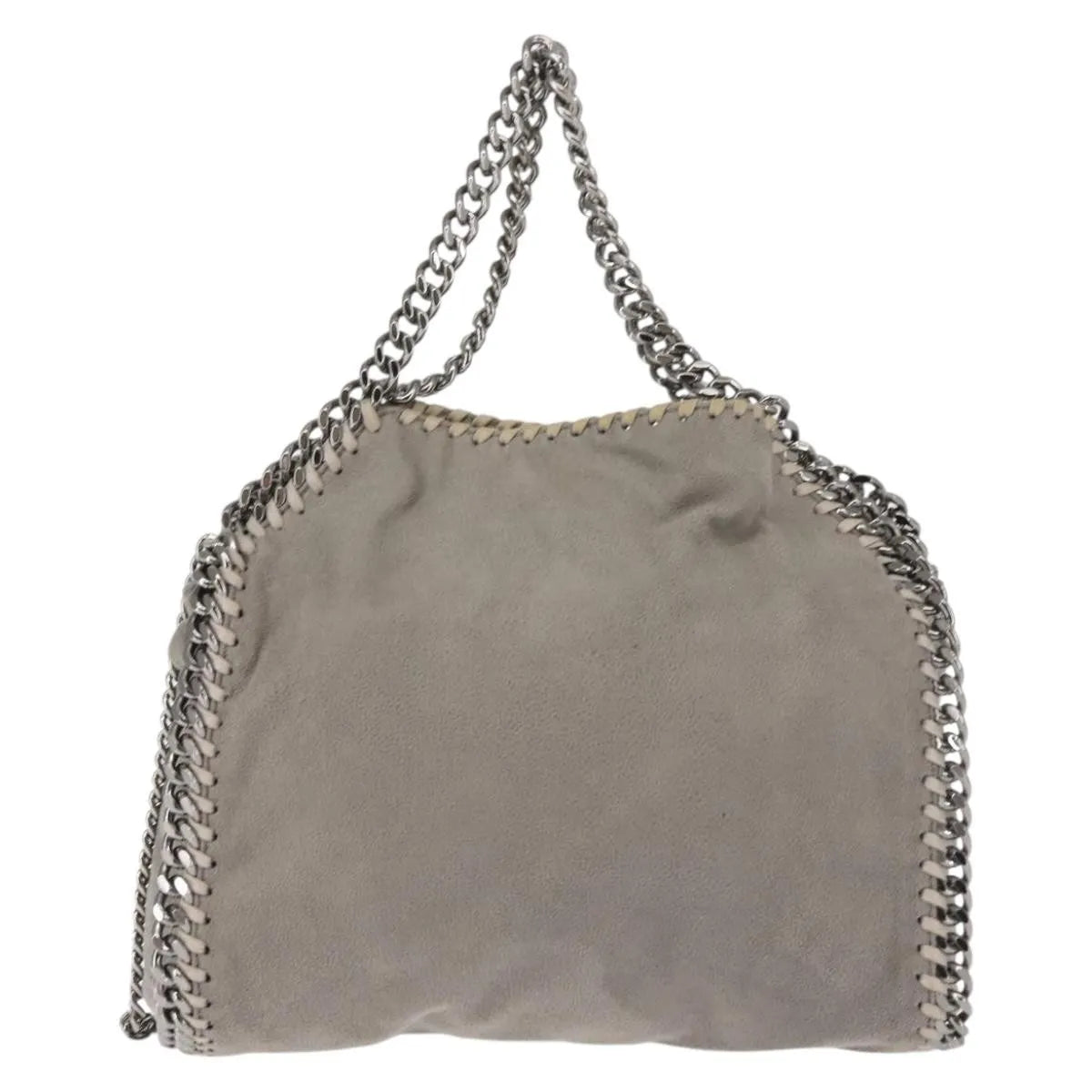 Stella Mccartney Falabella Fold Over Faux Suede Gray Synthetic Shoulder Bag Bag (Pre-Owned)
