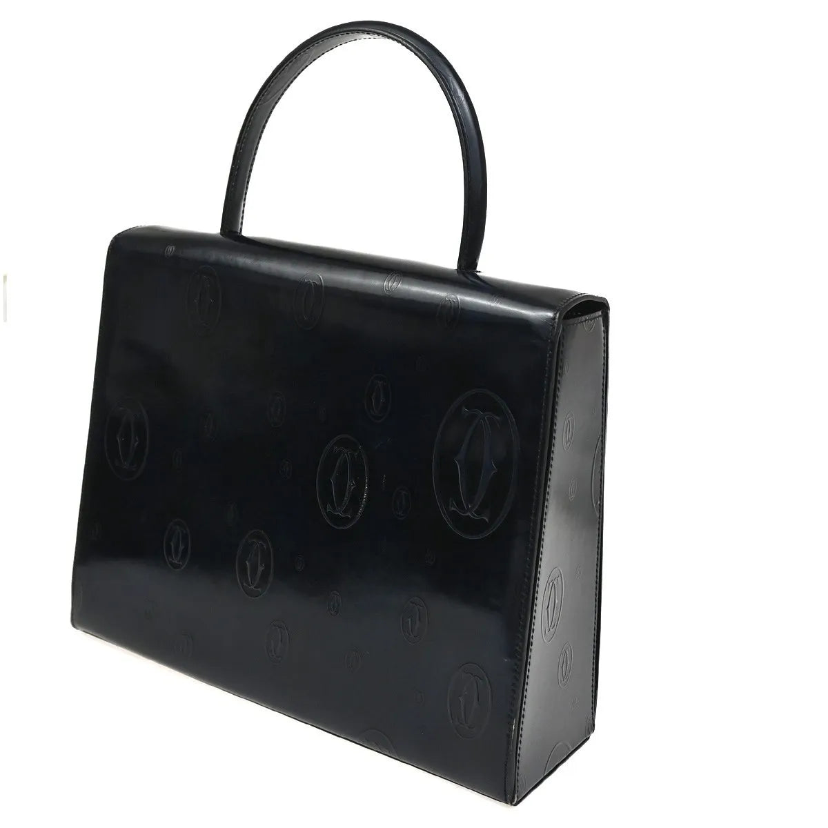 Cartier Happy Birthday Patent Leather Navy Patent_Leather Handbag (Pre-Owned)