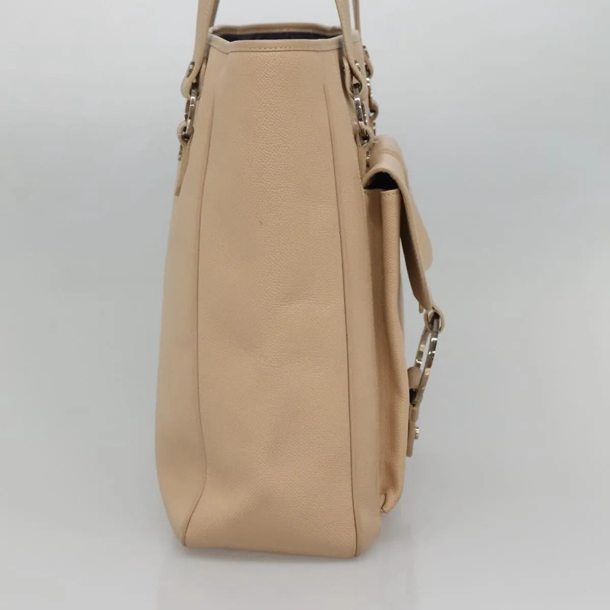 Bvlgari Vintage Leather Beige Leather Tote Bag Bag (Pre-Owned)