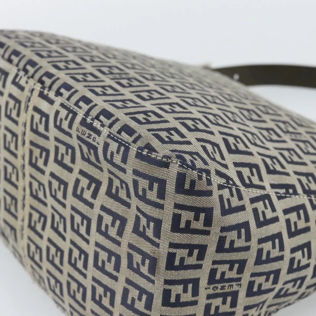 Fendi Zucchino Canvas Mamma Baguette Canvas Navy Canvas Shoulder Bag Bag (Pre-Owned)
