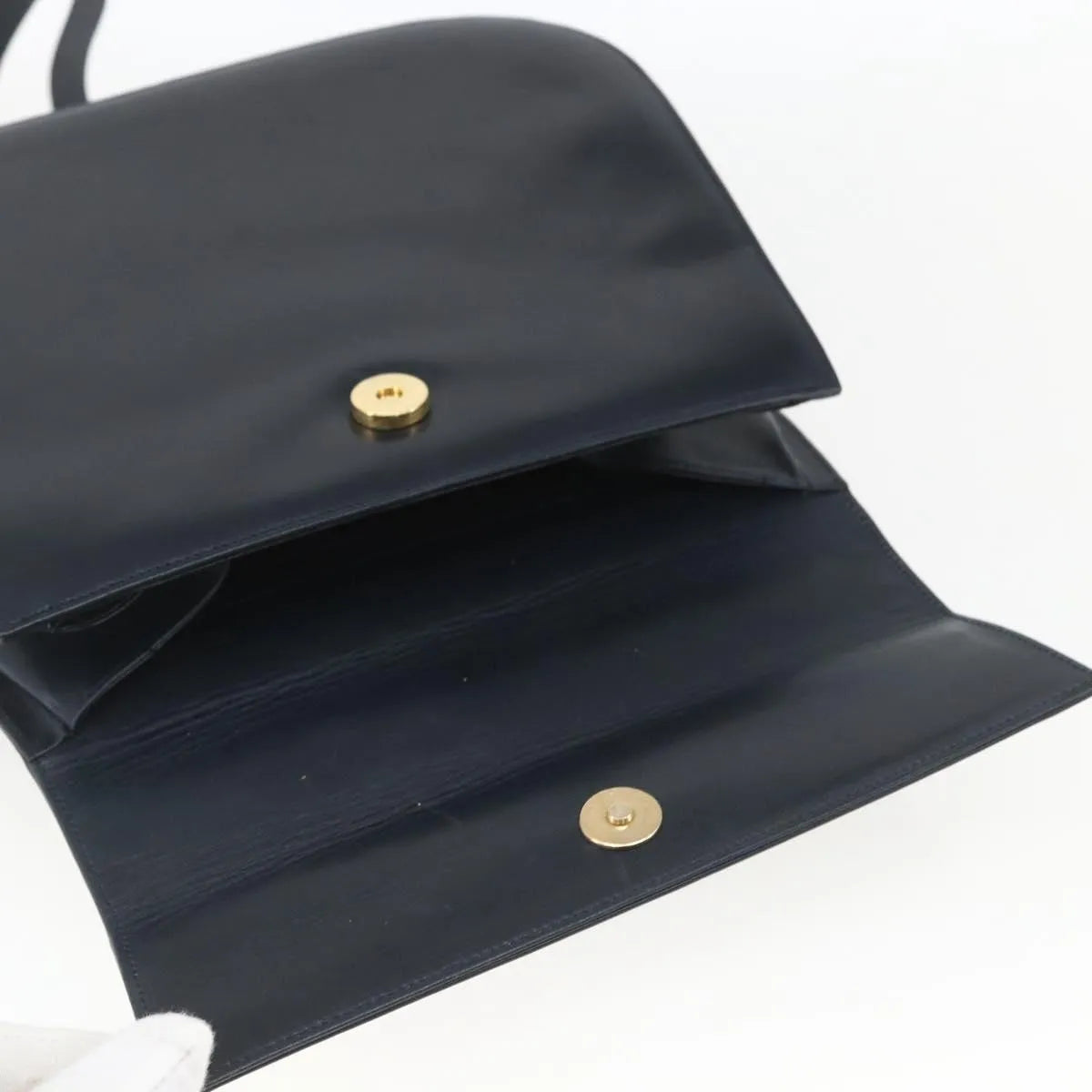 Salvatore Ferragamo Gancini Leather Navy Leather Shoulder Bag Bag (Pre-Owned)