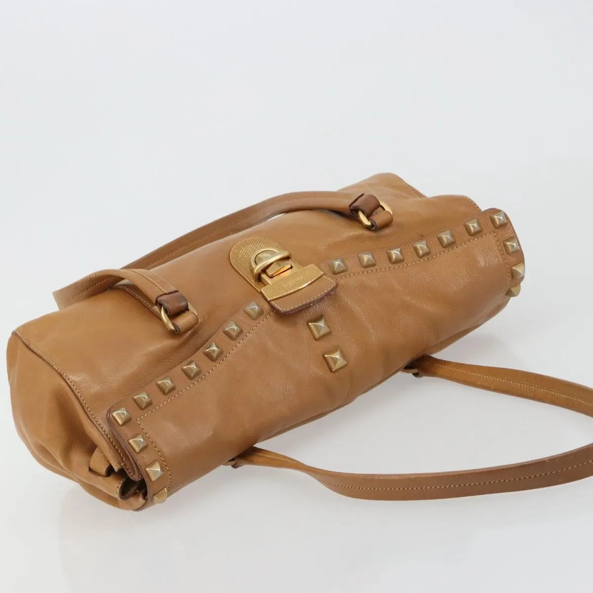Prada Convertible Shopping Tote Saffiano Leather Saffiano Leather Beige Leather Tote Bag Bag (Pre-Owned)