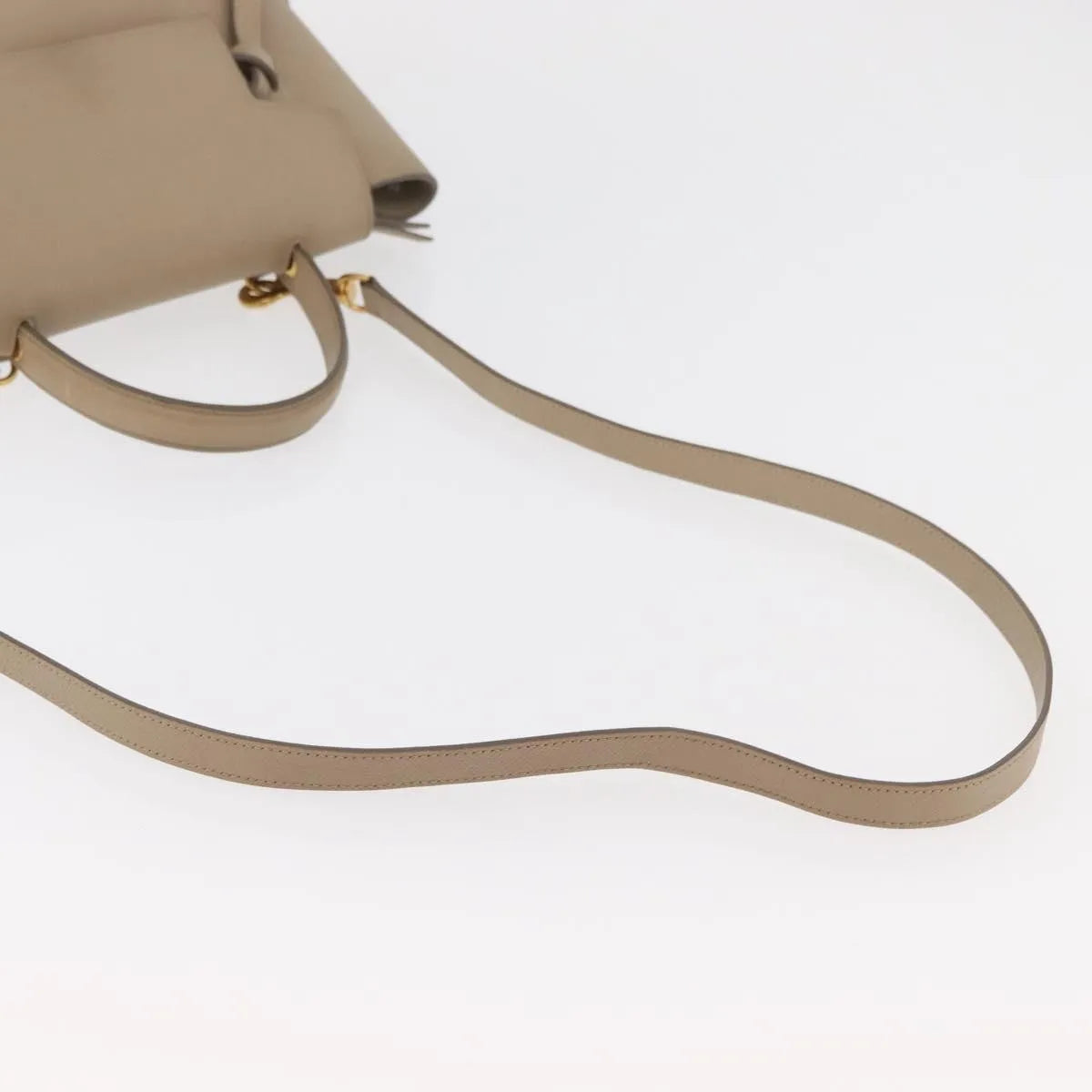 Celine Belt Calfskin Beige Leather Handbag (Pre-Owned)