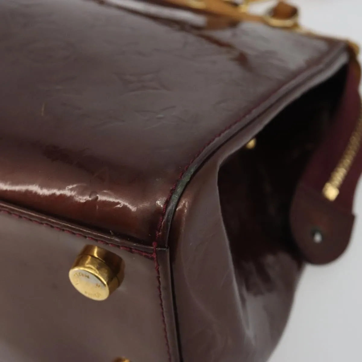 Louis Vuitton Brea Monogram Vernis Burgundy Patent_Leather Handbag (Pre-Owned)