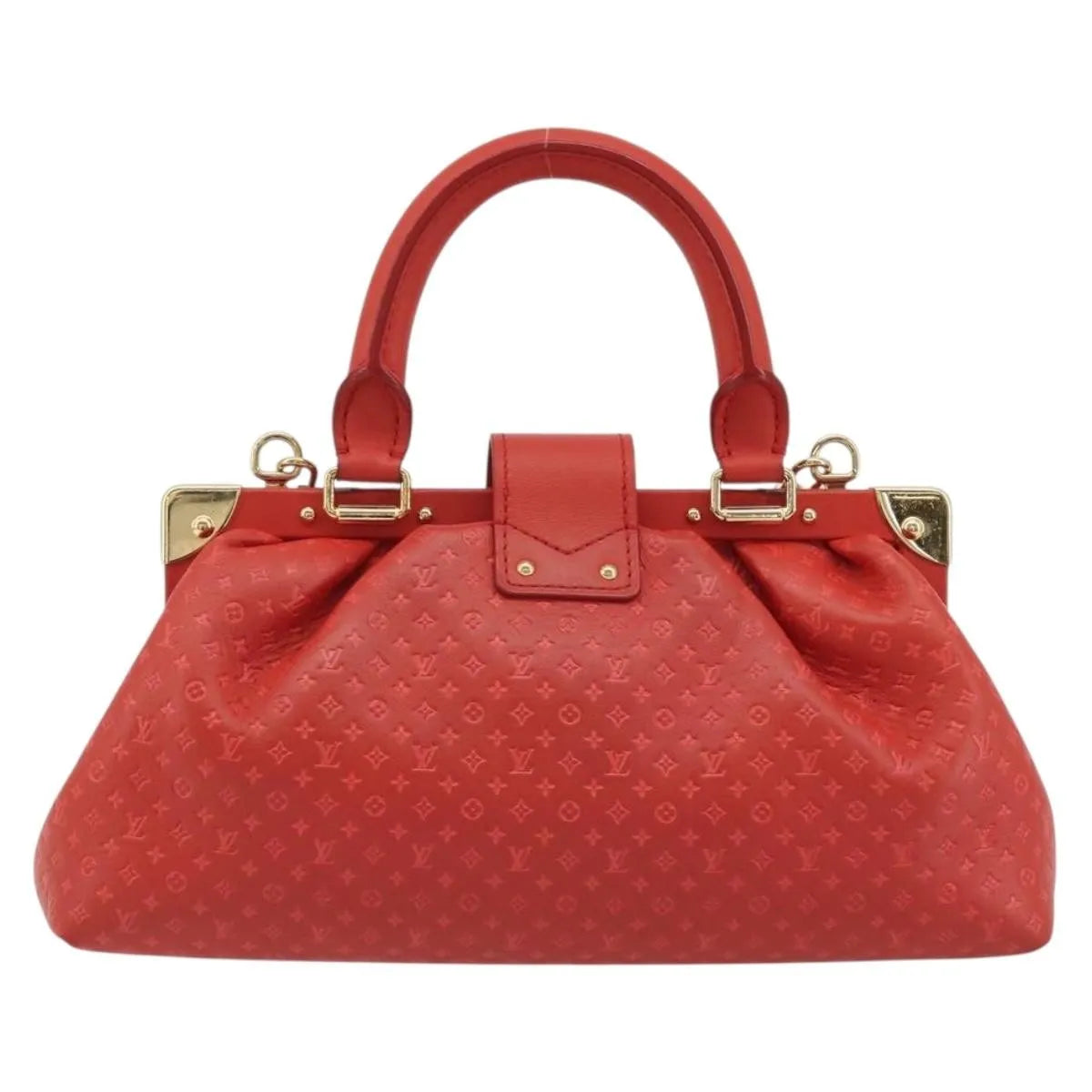 Louis Vuitton Monogram Top Handle Frame Clutch Monogram Canvas Red Canvas Clutche & Pouche Bag (Pre-Owned)