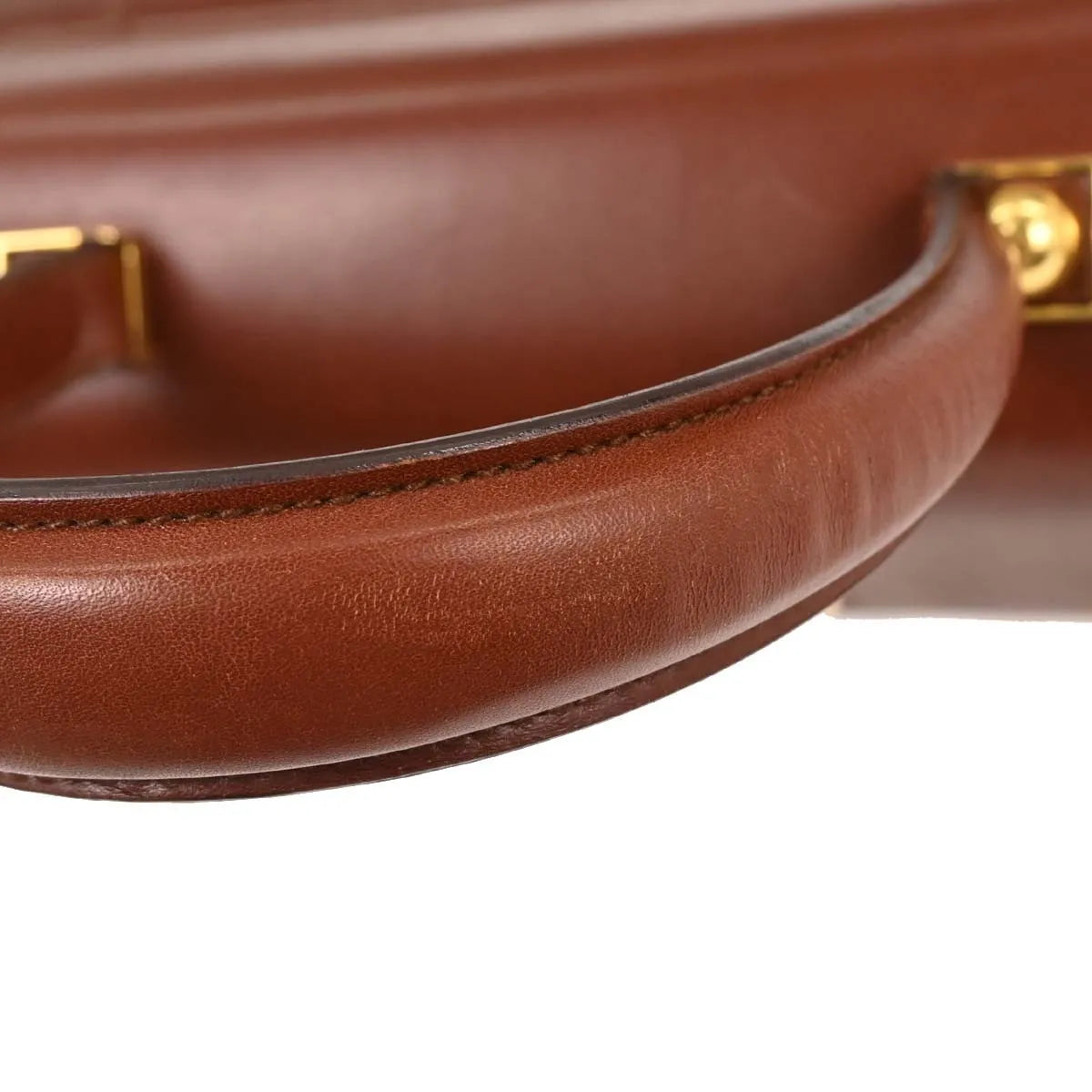 Salvatore Ferragamo Gancini Convertible Top Handle Leather Brown Leather Handbag (Pre-Owned)