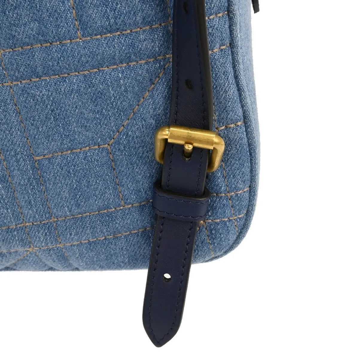 Gucci Backpack Embellished Wool Blue Denim_Jeans Backpack Bag (Pre-Owned)