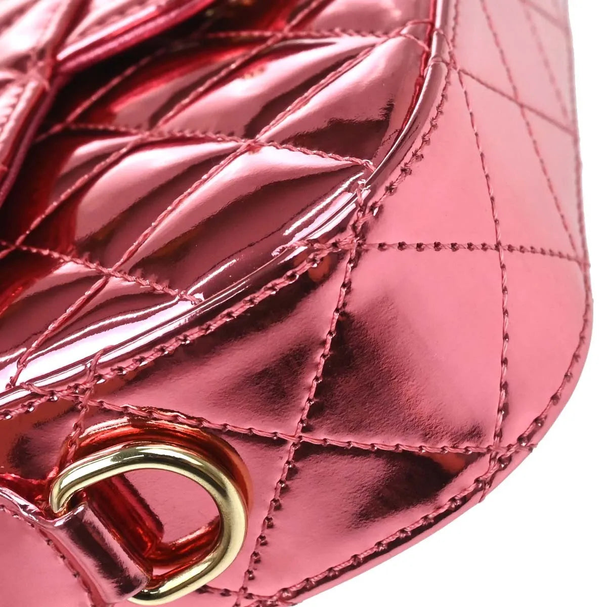 Chanel Hollywood Boulevard Flap Bag Quilted Metallic Leather Pink Leather Shoulder Bag Bag (Pre-Owned)