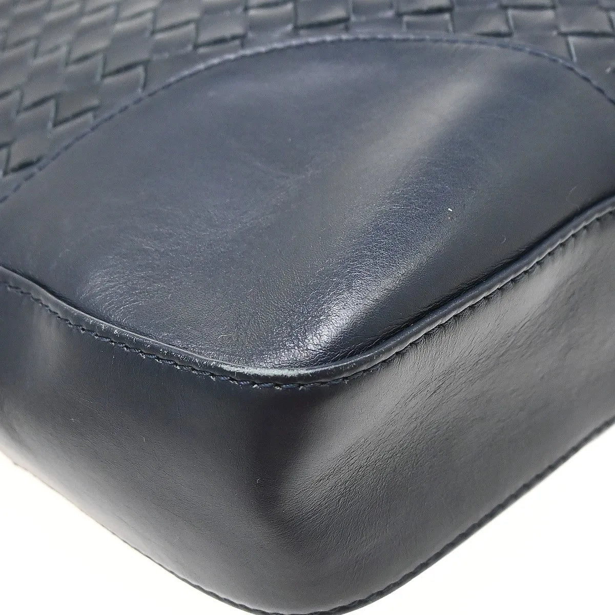 Bottega Veneta Belted Snap Tote Intrecciato Nappa Navy Leather Tote Bag Bag (Pre-Owned)