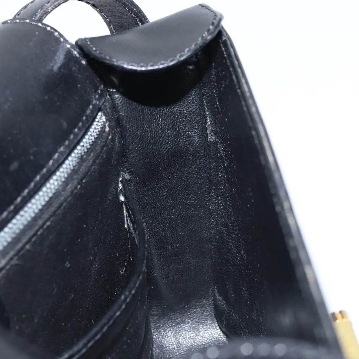 Celine Shoulder Leather Black Leather Shoulder Bag Bag (Pre-Owned)